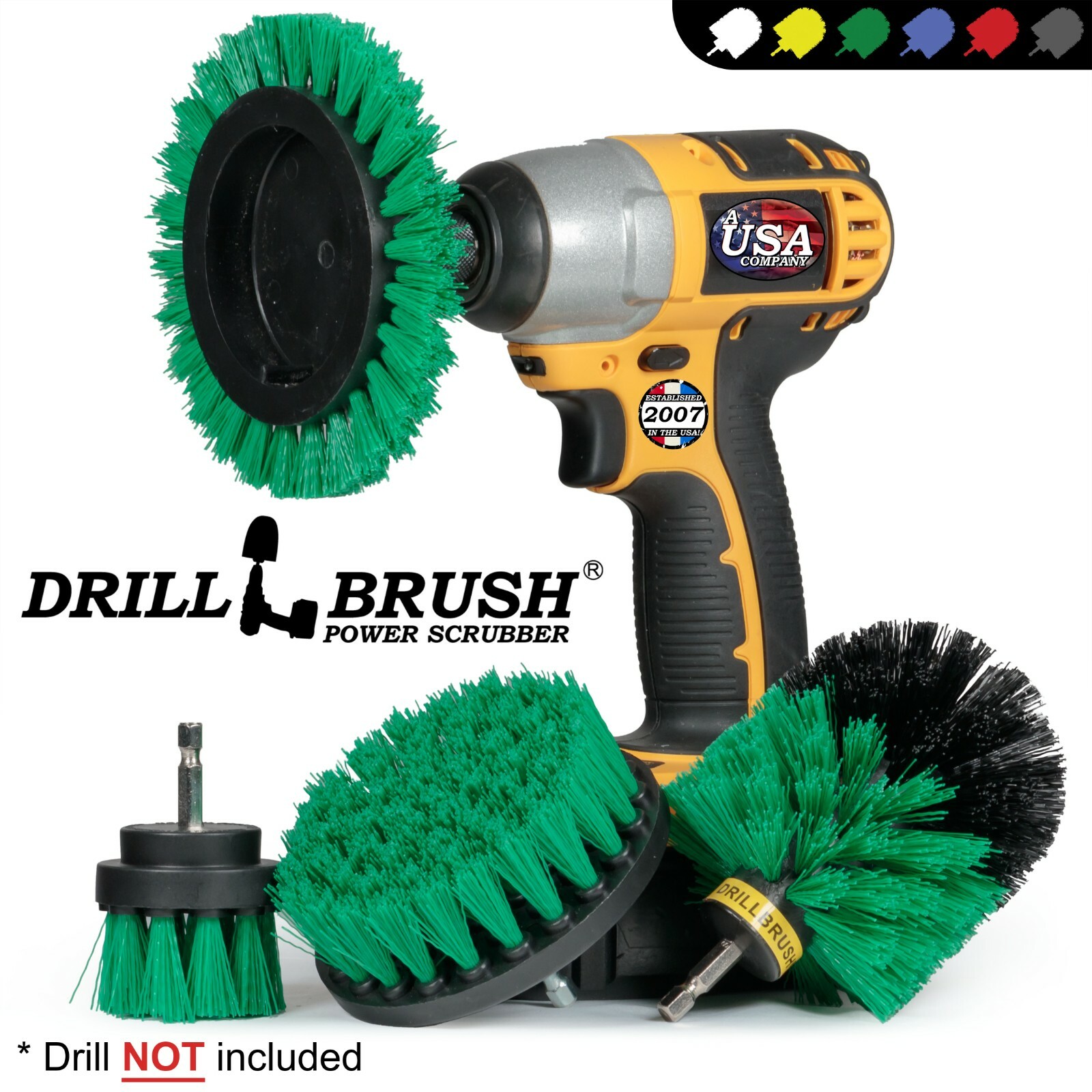 Drill Power Kitchen Scrub Brush Kit – Oven Cleaning Drillbrush Attachment