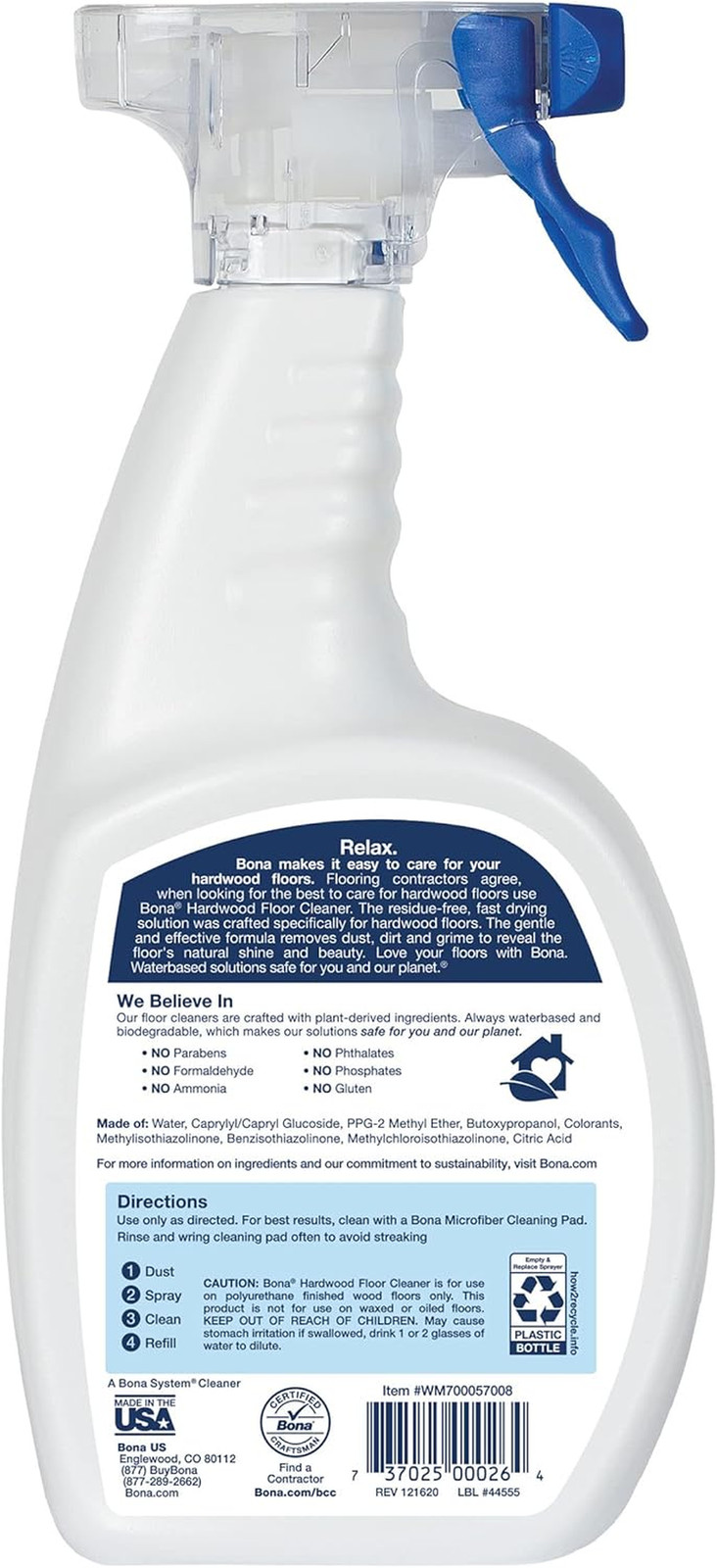 Hardwood Floor Cleaner Spray, Unscented, 22 Fl Oz