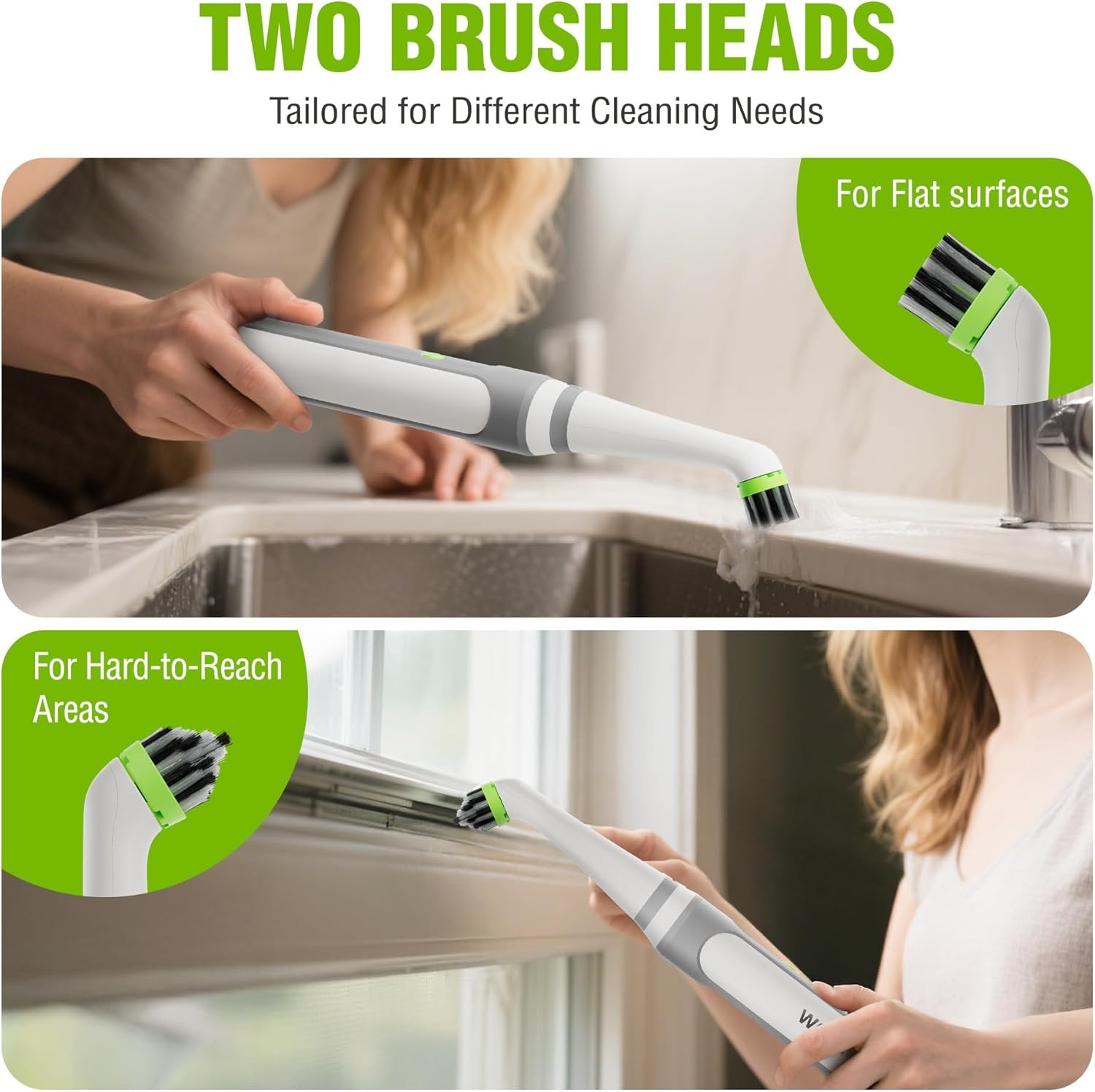 WORKPRO 5500RPM Cordless Electric Grout Brush Scrubbers w/Type-C IPX6 Waterproof