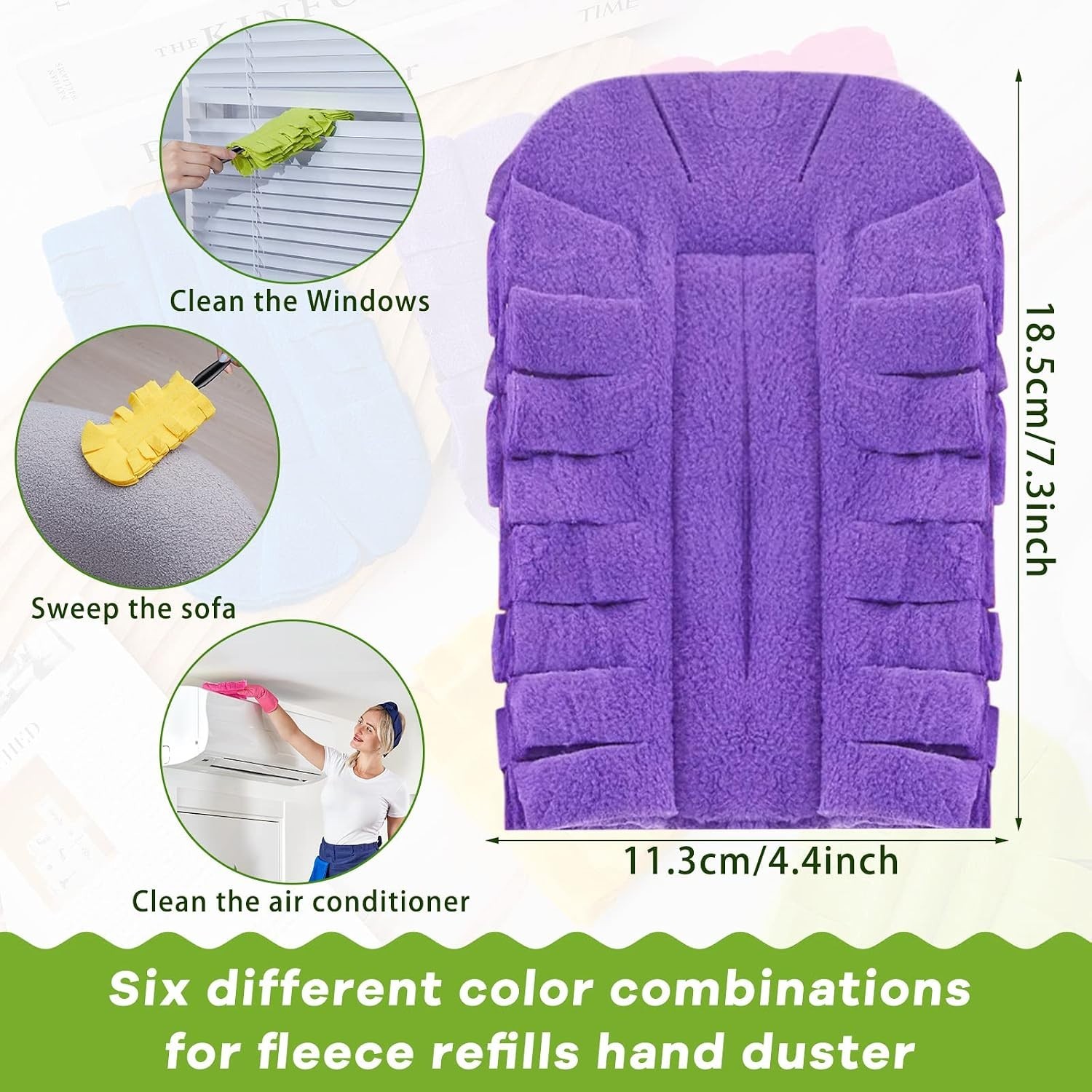 12 Pcs Duster Refill Reusable Fleece Duster Refills Feather Flat Dusters Mult…