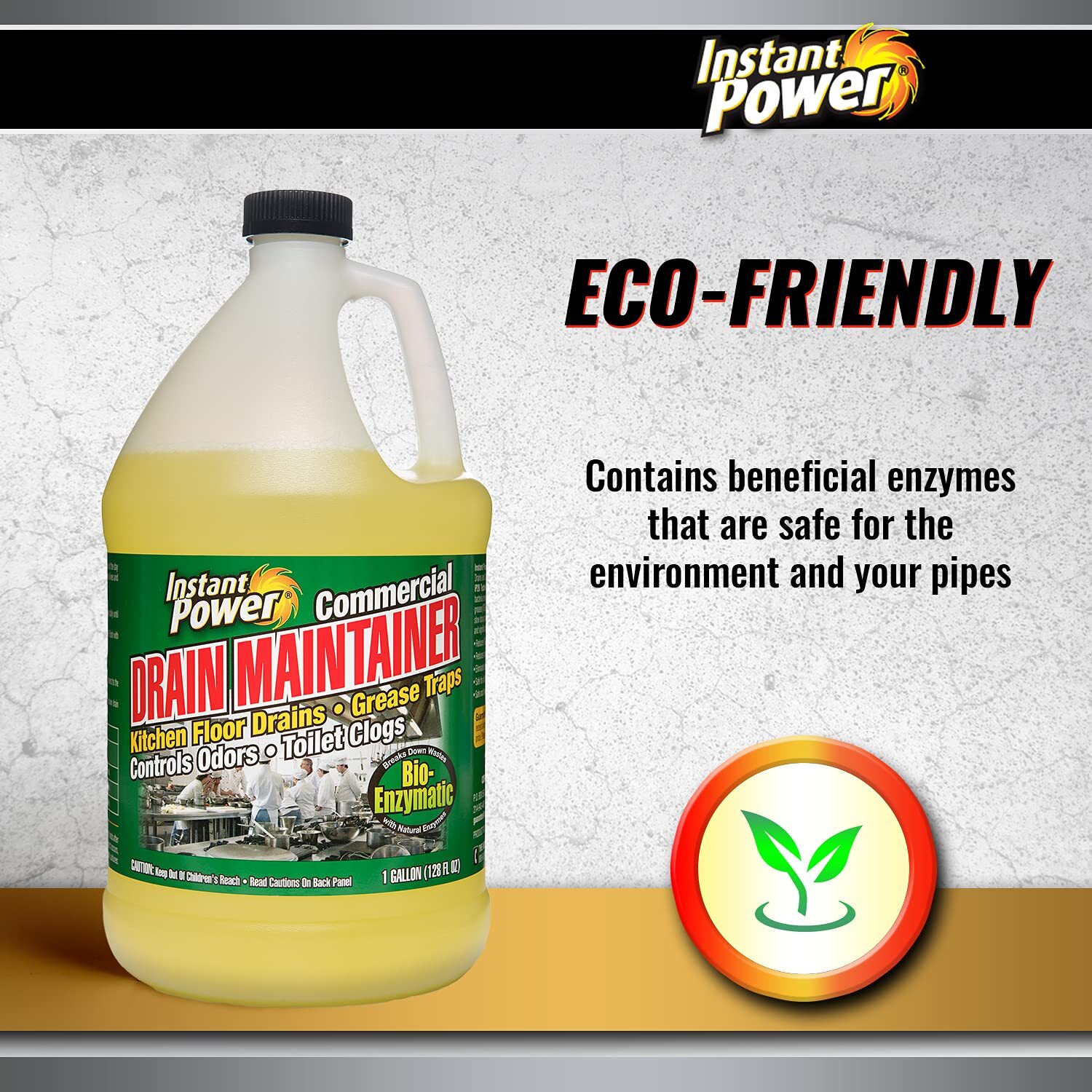Instant Power 1 Gallon Eco Friendly Drain Cleaner Enzyme Clog Remover
