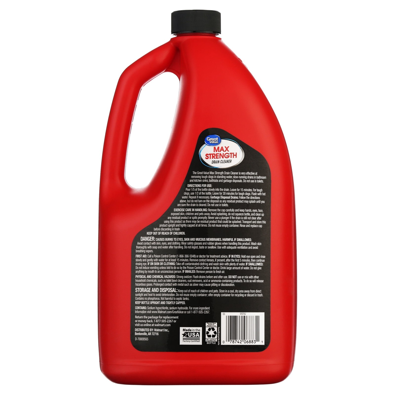 Drain Clog Remover Gel Professional Strength 80 fl oz Fast Action Clog Solution