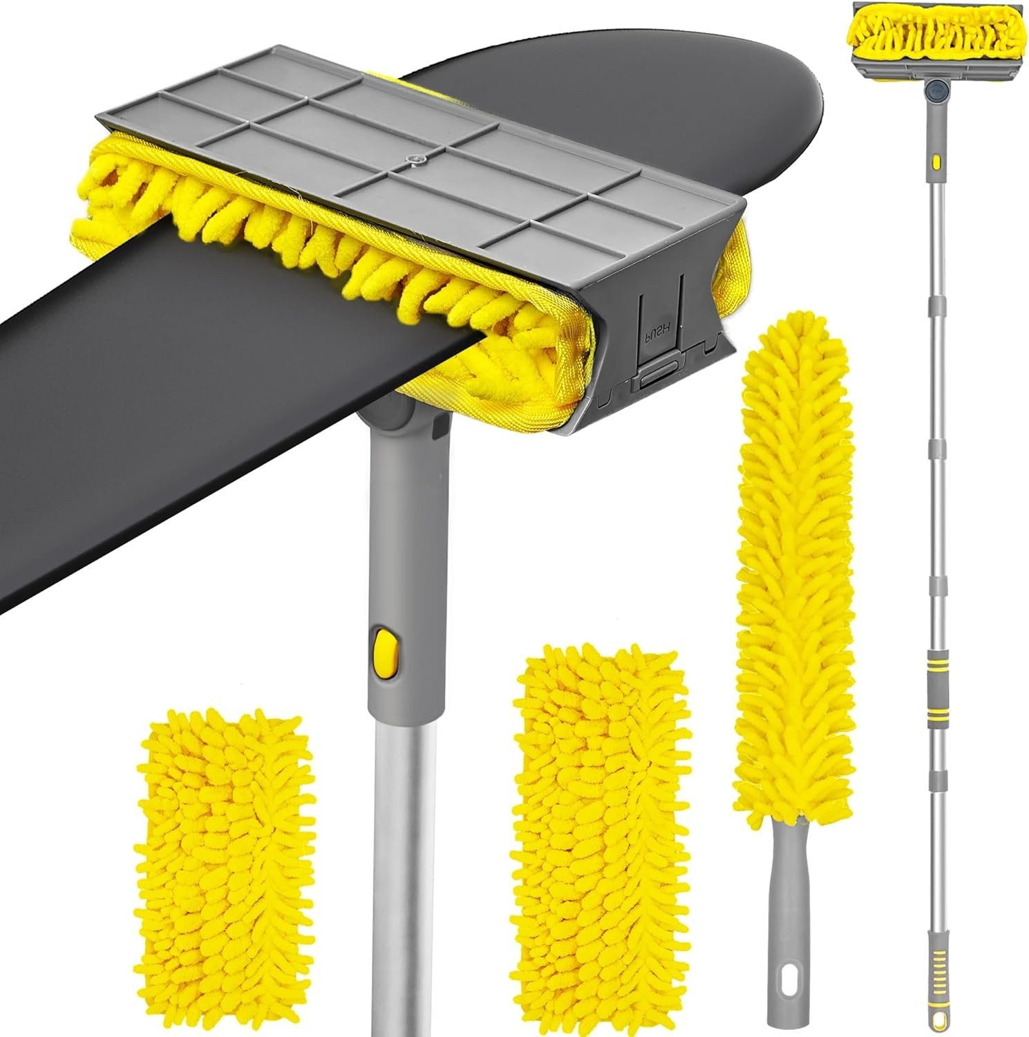 Effortless 77″ Extendable Ceiling Fan Duster with 360° Rotatable Cleaning Head