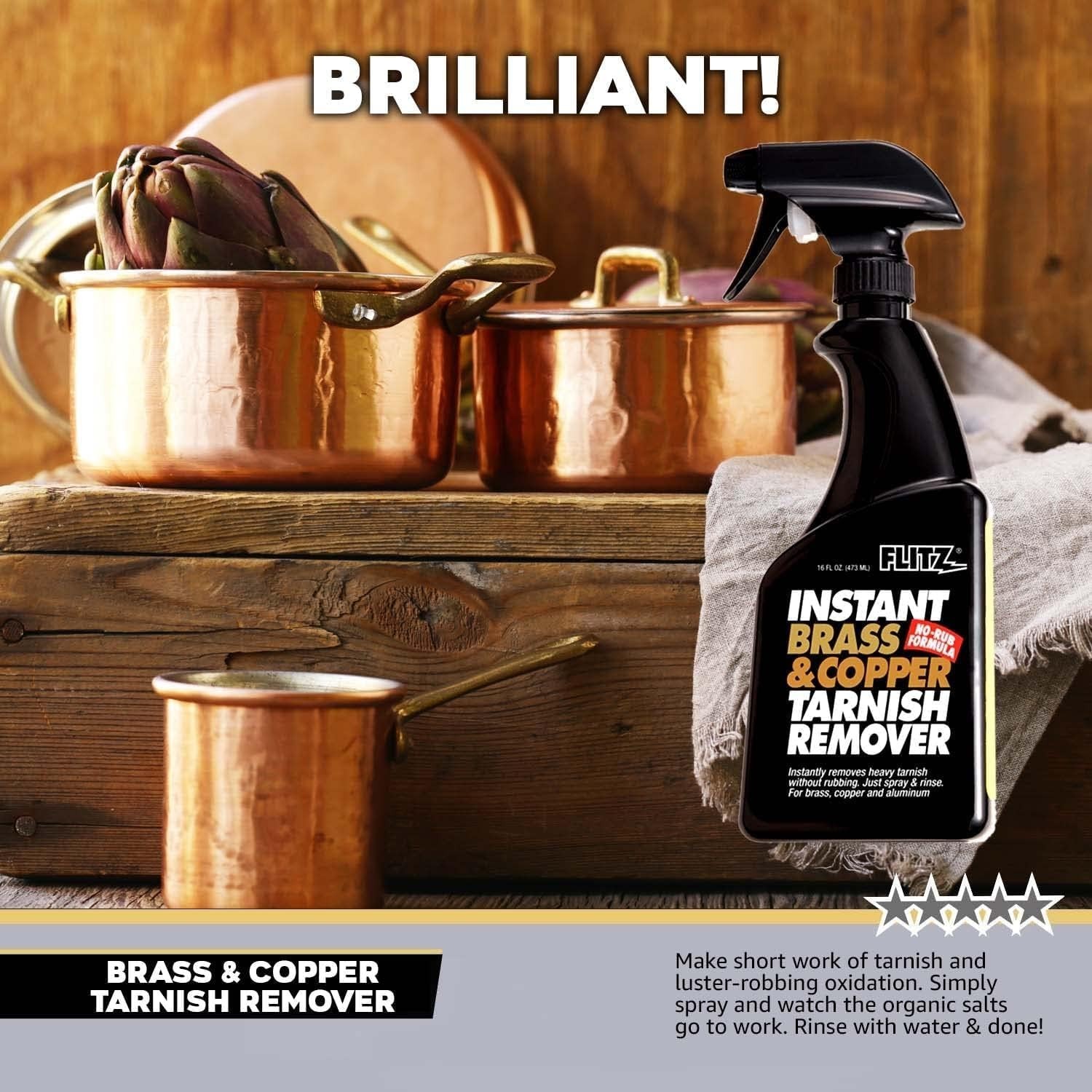 Instant Brass and Copper Tarnish Remover – 16oz Bottle of -Made Organic Rust …