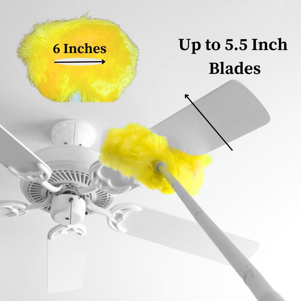 Ceiling Fan Blade Brush Cleaner – Long Extension Pole – Brush Both Sides at the
