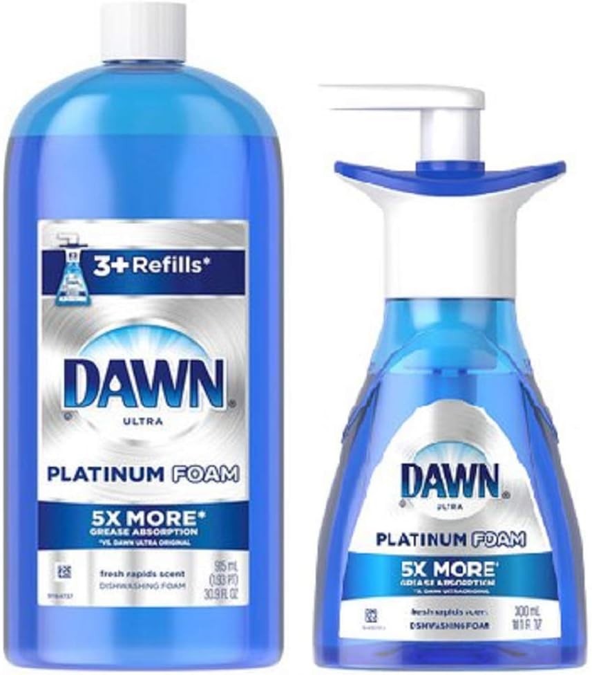 Ultra Platinum Foam Dishwashing Foam Fresh Rapids Scent 10.1 Fl Oz…