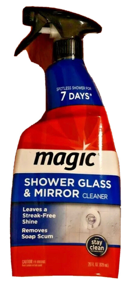 NEW Magic Shower Glass and Mirror Cleaner 28 OZ Remove Soap Scum leaves Shine