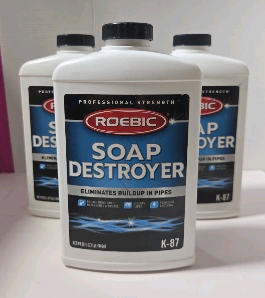 Roebic K-87 32oz SGP Soap Destroyer Digester Drain Septic Tank Cleaner – 3 Pack