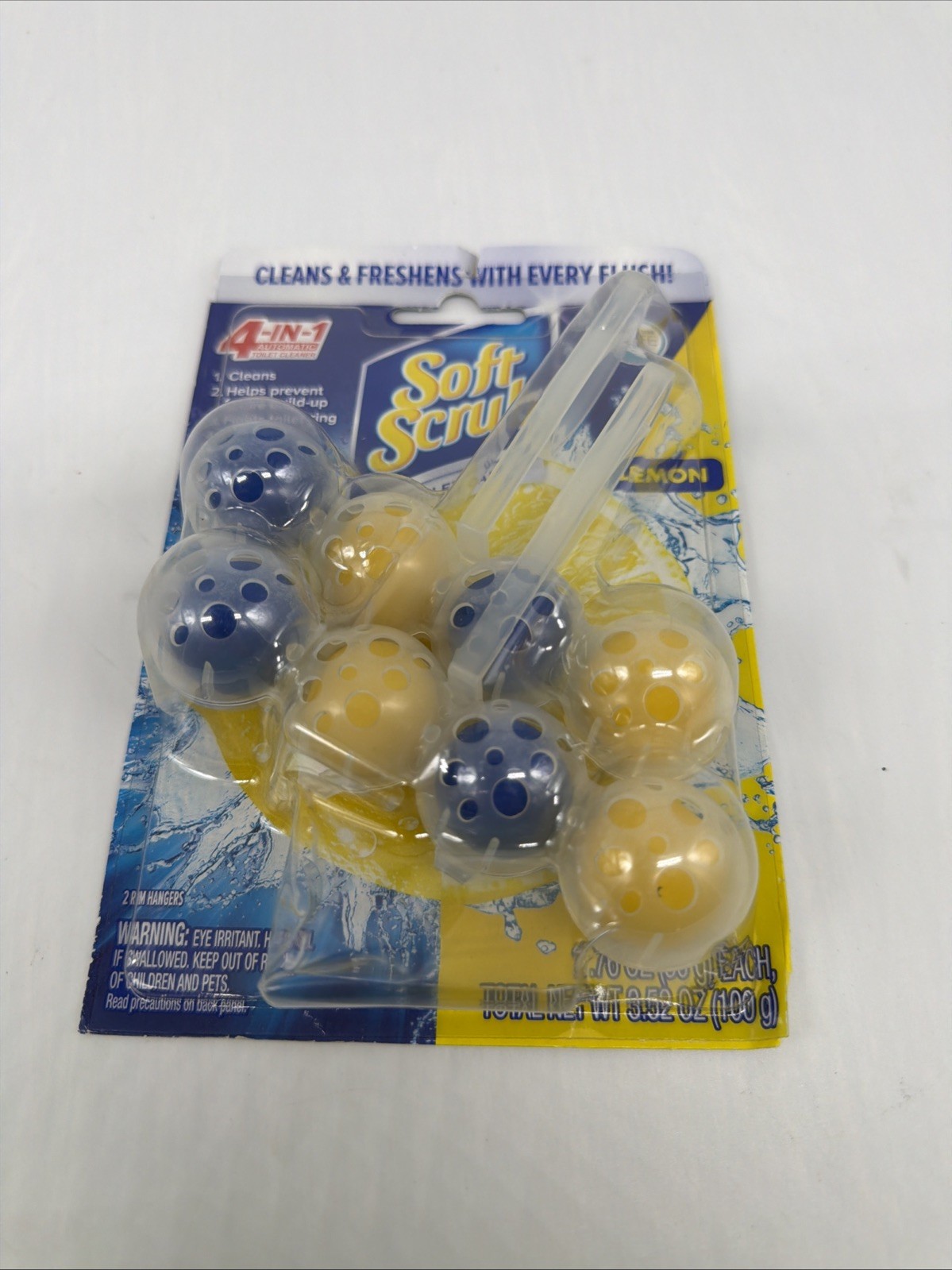 1 Pack Of 2 Soft Scrub 4-in-1 Toilet Cleaner Rim Hangers in LEMON Scent NIP