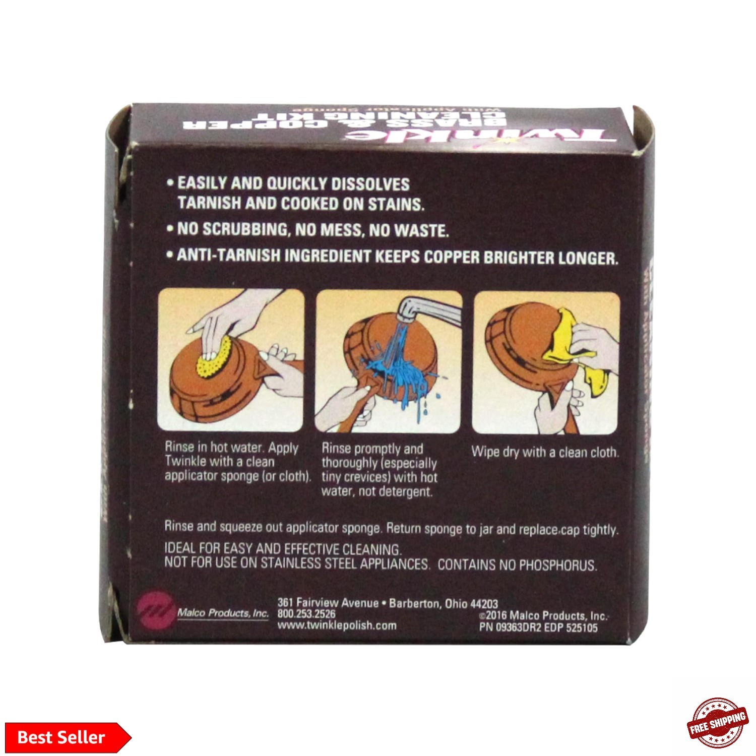 Brass & Copper Cleaning Kit – Gentle Anti-Tarnish Cream/Easy To Apply/Phospho…