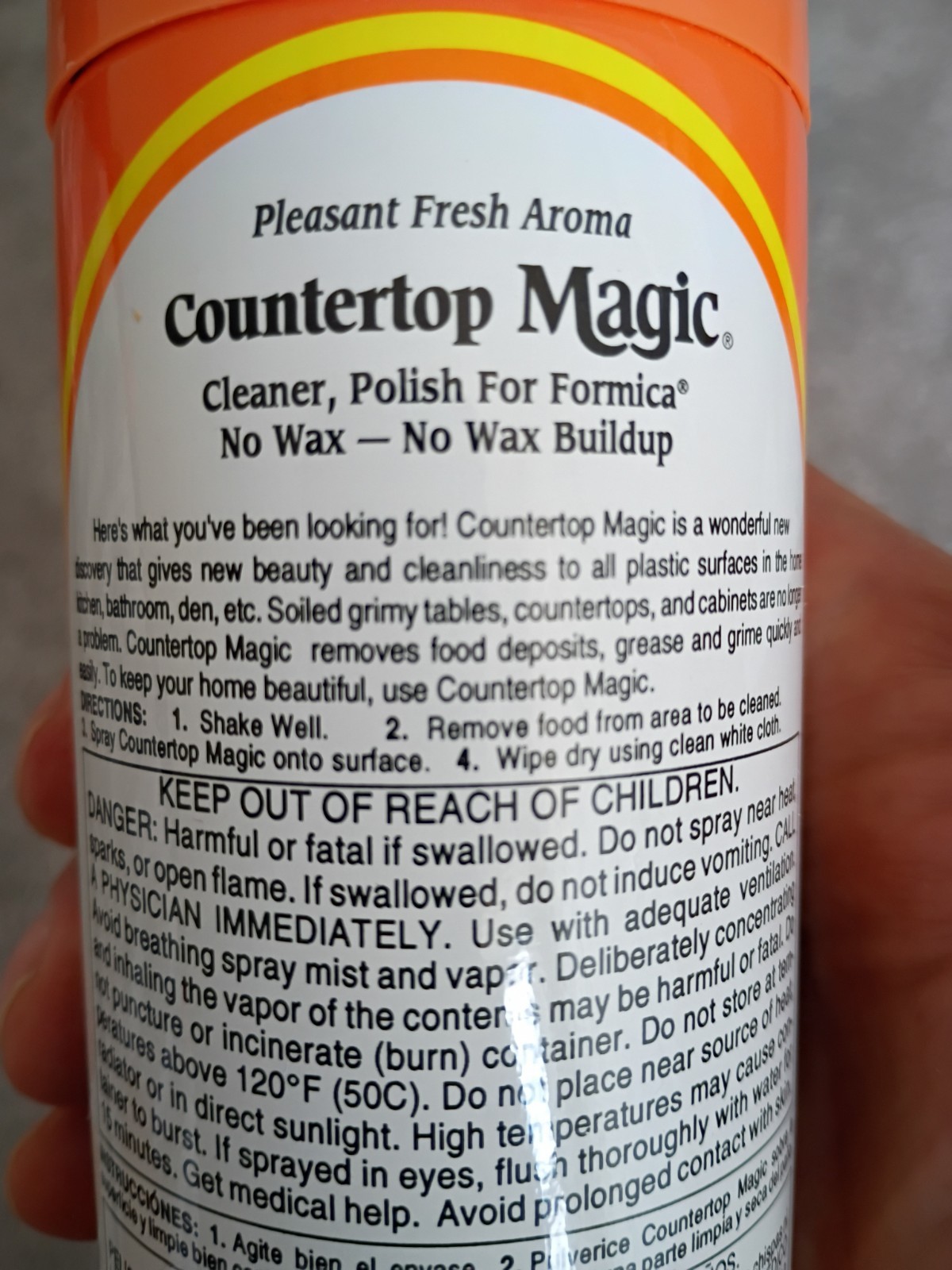 Vintage New COUNTERTOP MAGIC 13 Oz Original Aerosol Spray Formica Laminate Full