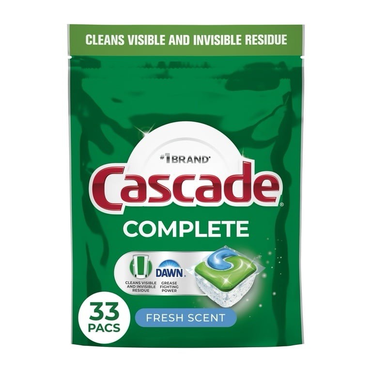 Cascade Complete Dishwasher Pods Fresh Scent ActionPacs Detergent 33 Count