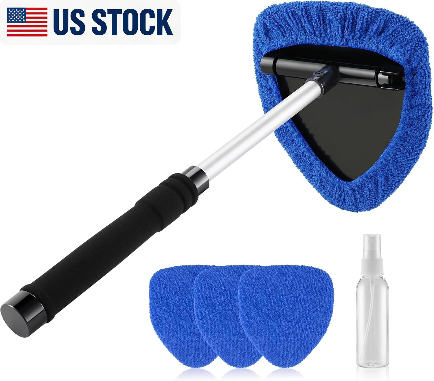 Windshield Cleaning Tool Kit Car Window Glass Wiper Cleaner Brush Pad Extendable
