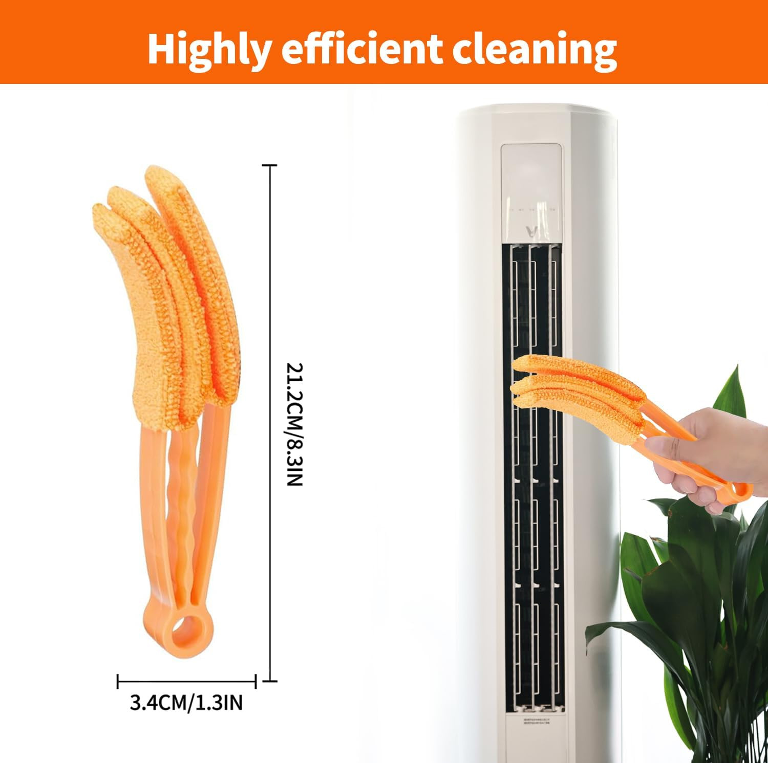 6 Pcs Window Venetian Blind Cleaner Duster Tool, Microfiber 6 Finger Duster Brus