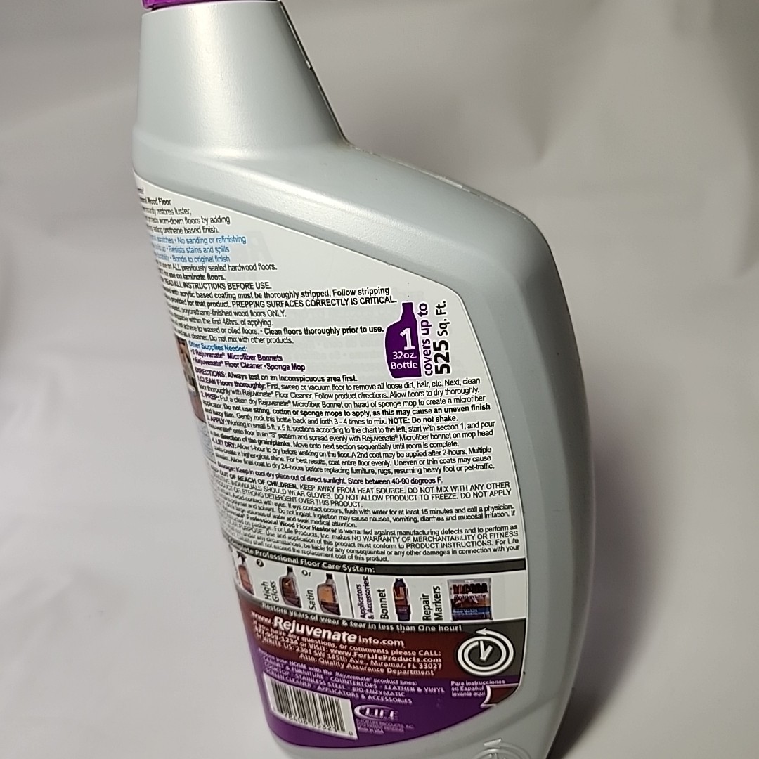 Rejuvenate Professional Wood Floor Restorer 32oz Satin Finish Polishing Formula