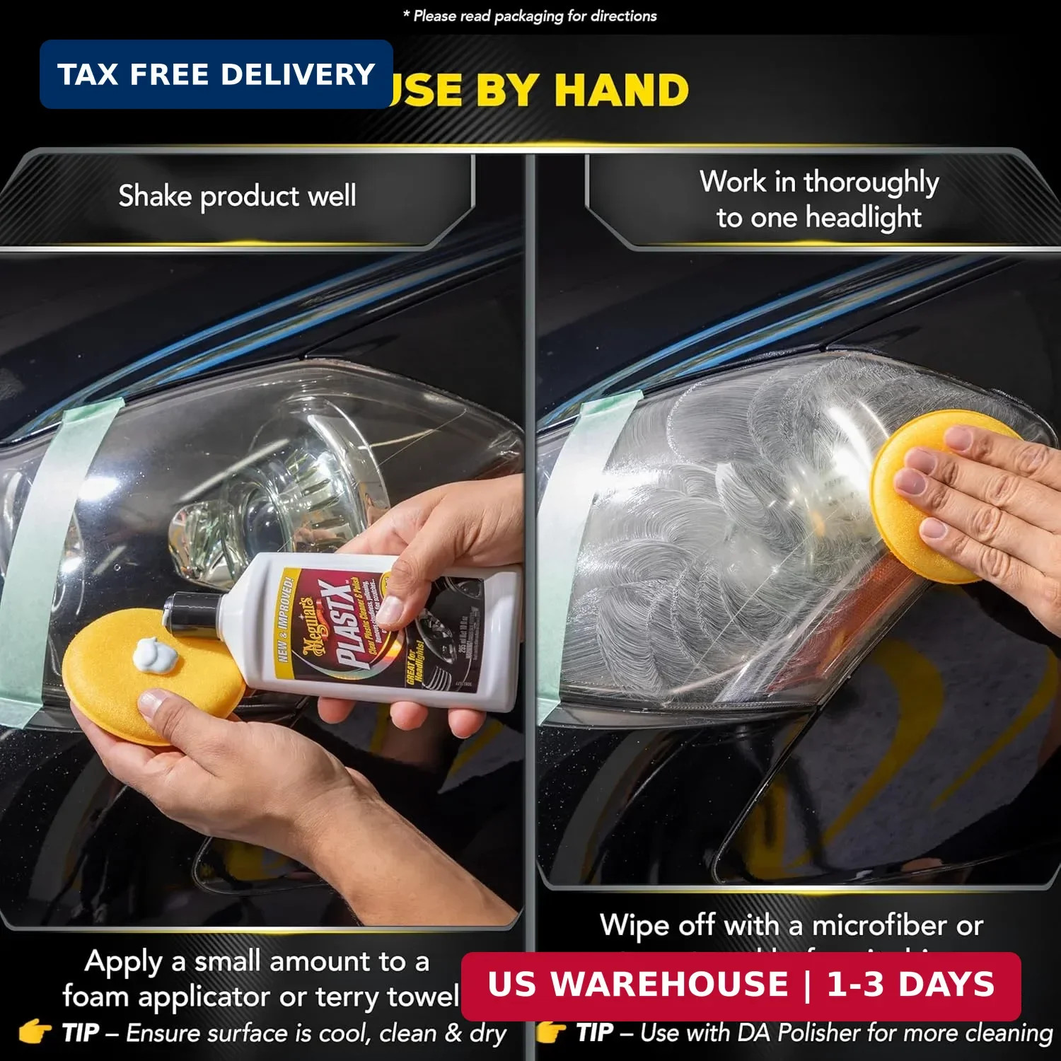 Meguiar’s PlastX Clear Plastic Polish, Fast & Easy Clear Plastic Restorer for He