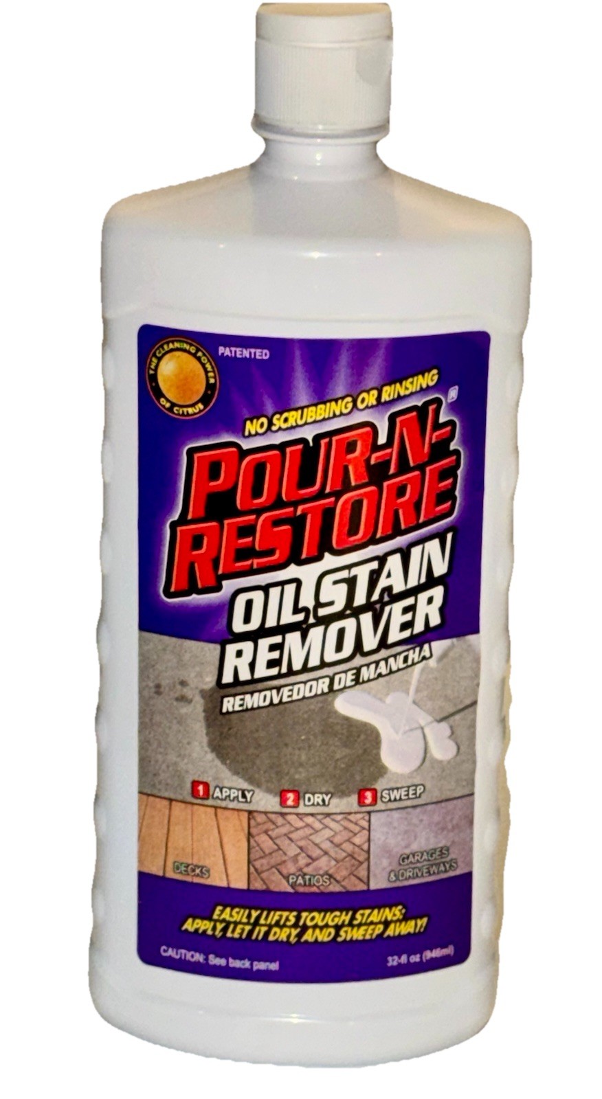 Pour-N-Restore Oil Stain Remover 32oz -Concrete & Driveway Cleaner -Rare Formula