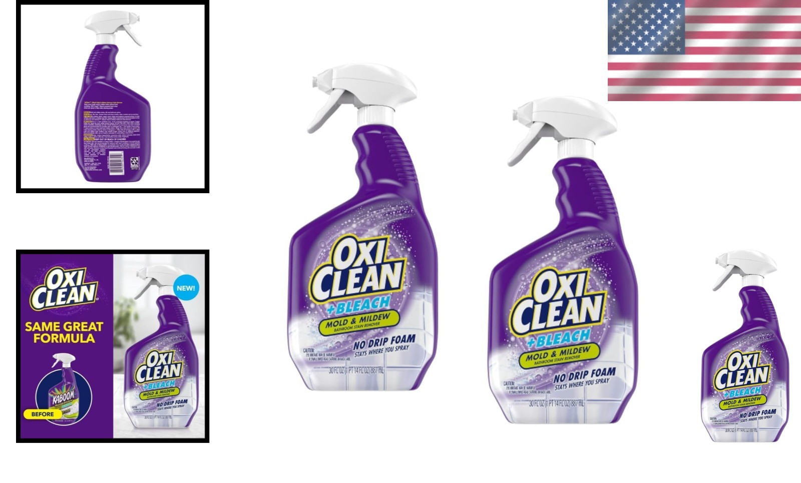 Cruelty-Free No Drip Foam Mold & Mildew Remover – 30oz, 2-Pack for Bathrooms