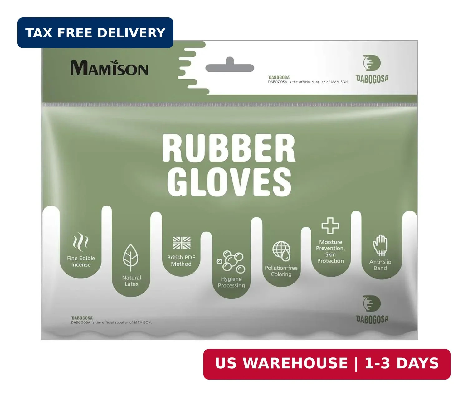 DABOGOSA Mamison 2 Pairs Reusable Waterproof Household Dishwashing Cleaning Rubb