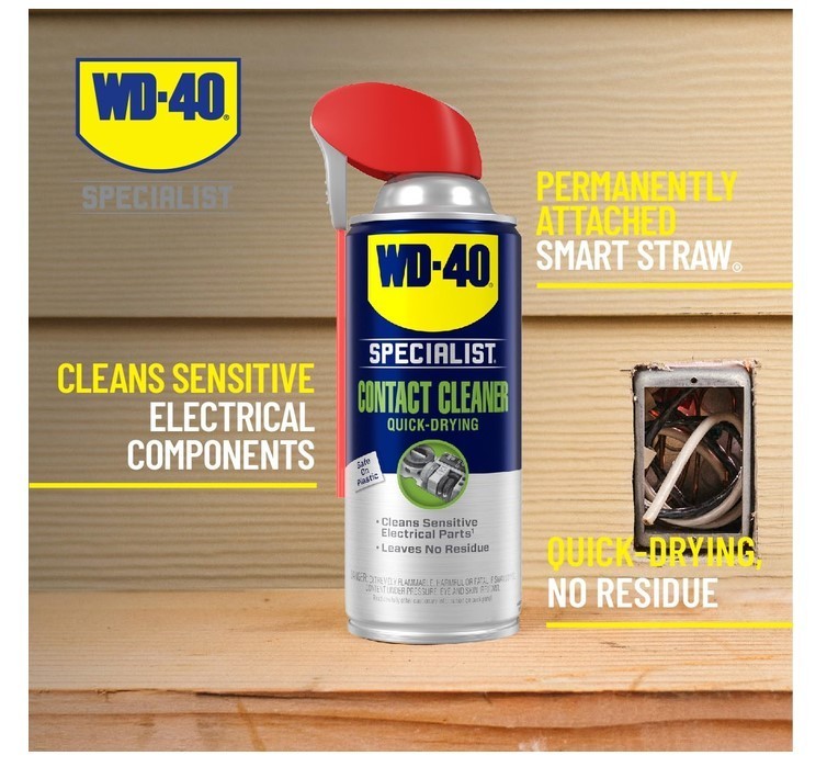 WD-40 Specialist Contact Cleaner for Metal, Plastic, Rubber, 13.3 OZ [6-Pack]