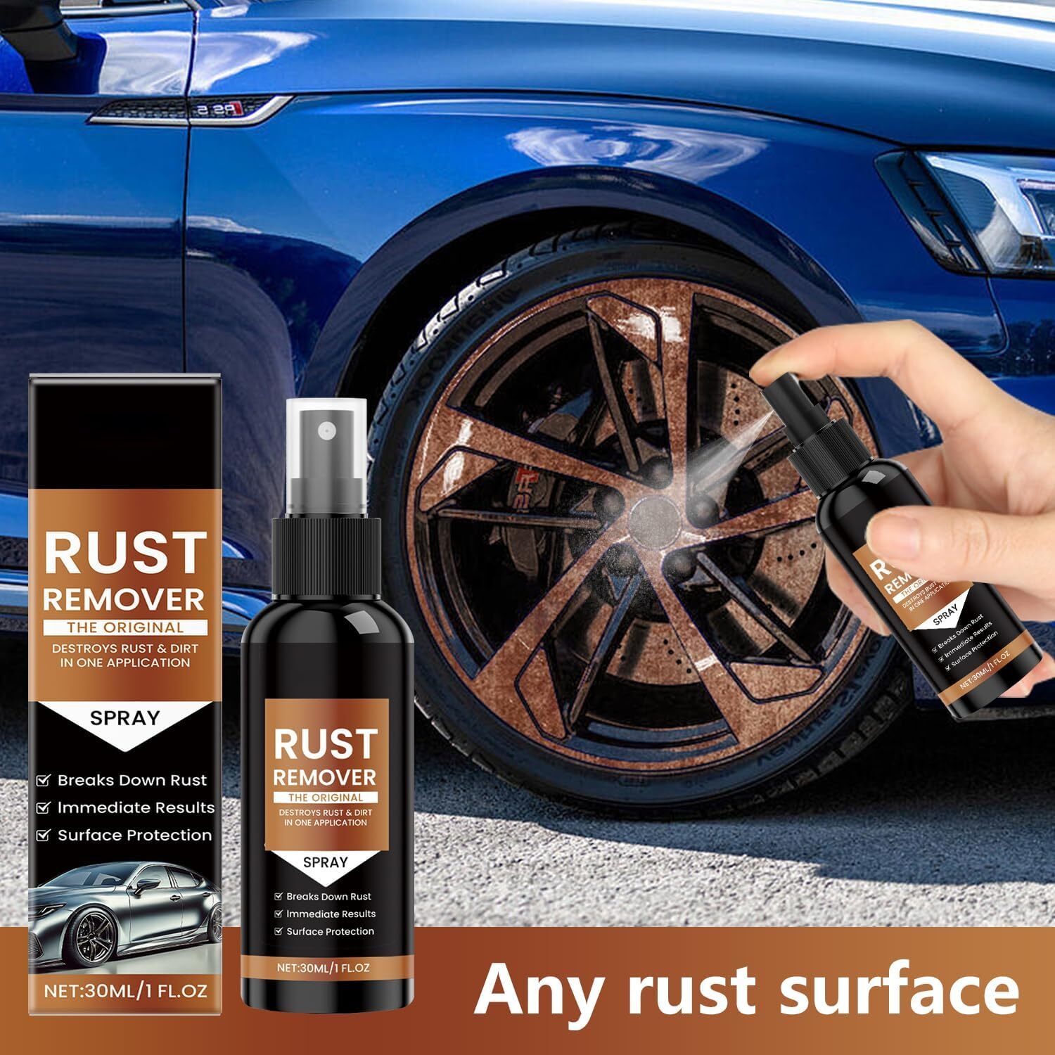 2pk Rust Remover Spray Rust Removal Nexa Style Car Scratch Fix Repair Restore UV