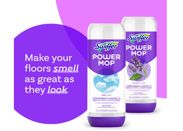 Swiffer Power Mop Floor Cleaning Solution Fresh Scent Floor Cleaner,25.3 oz, 2x.