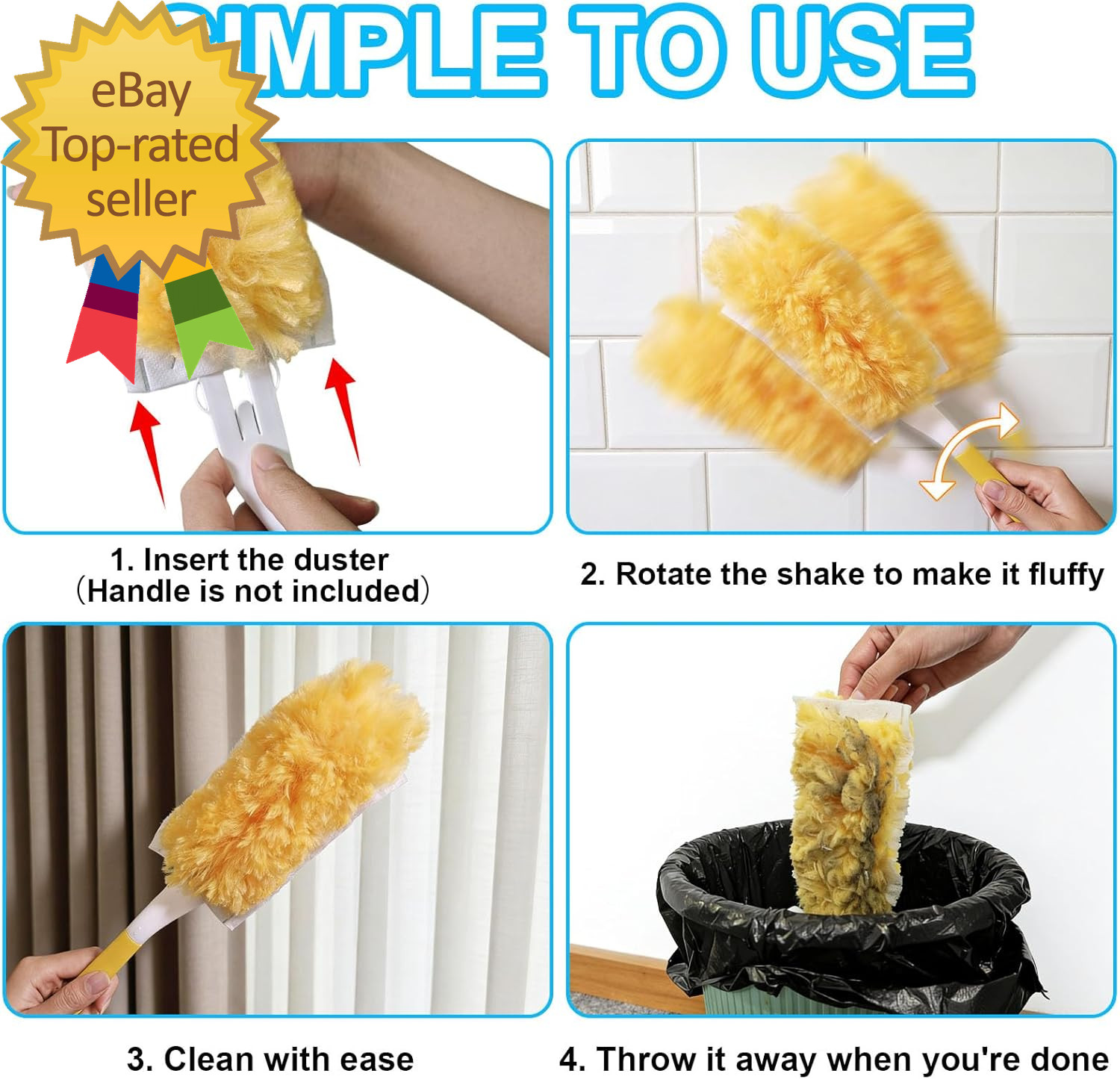 20 Pack Heavy Duty Duster Refills for Swiffer, Multi-Surface 360° Disposable Dus