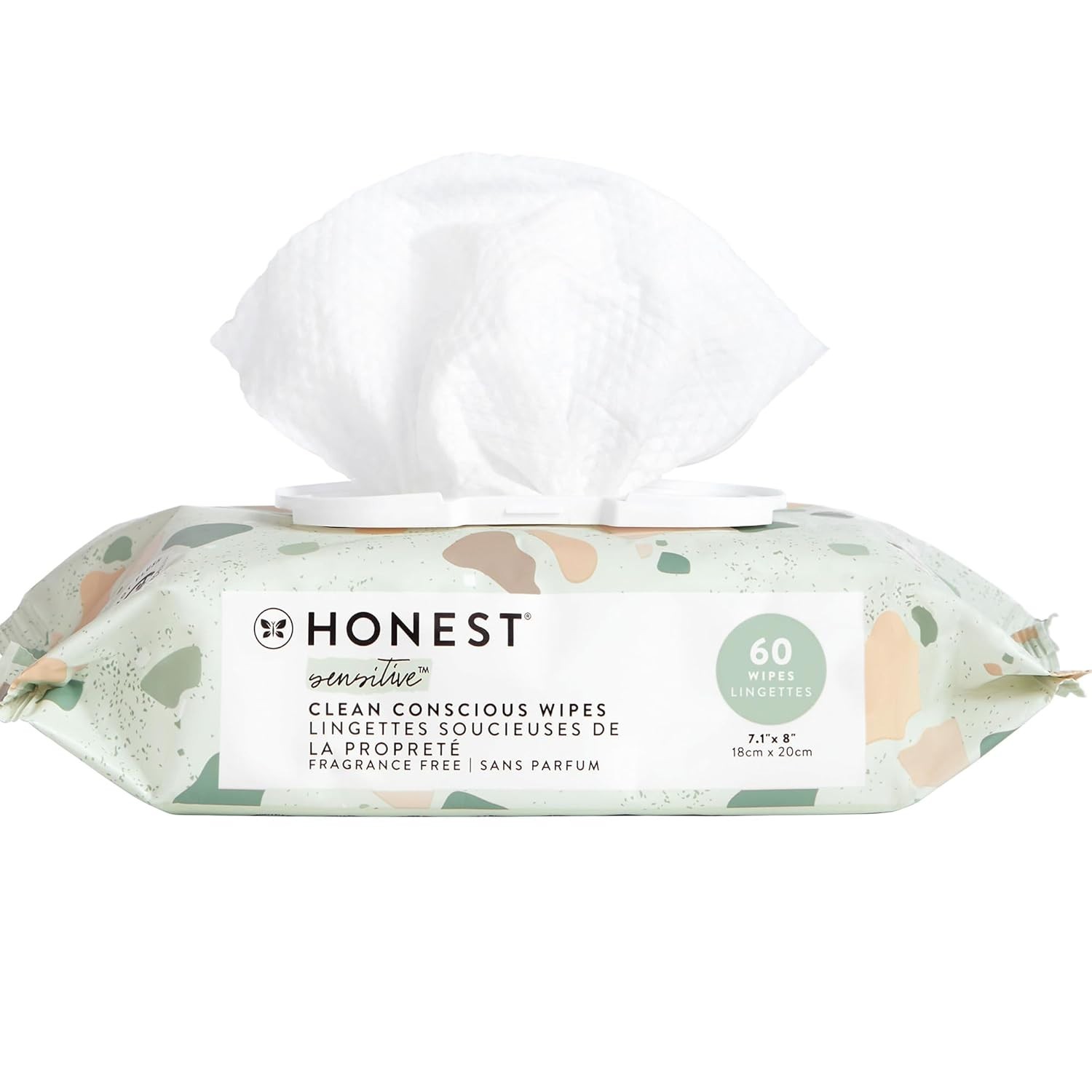 The Honest Company Sensitive Baby Wipes 60 Pack, Geo Mood Hypoallergenic