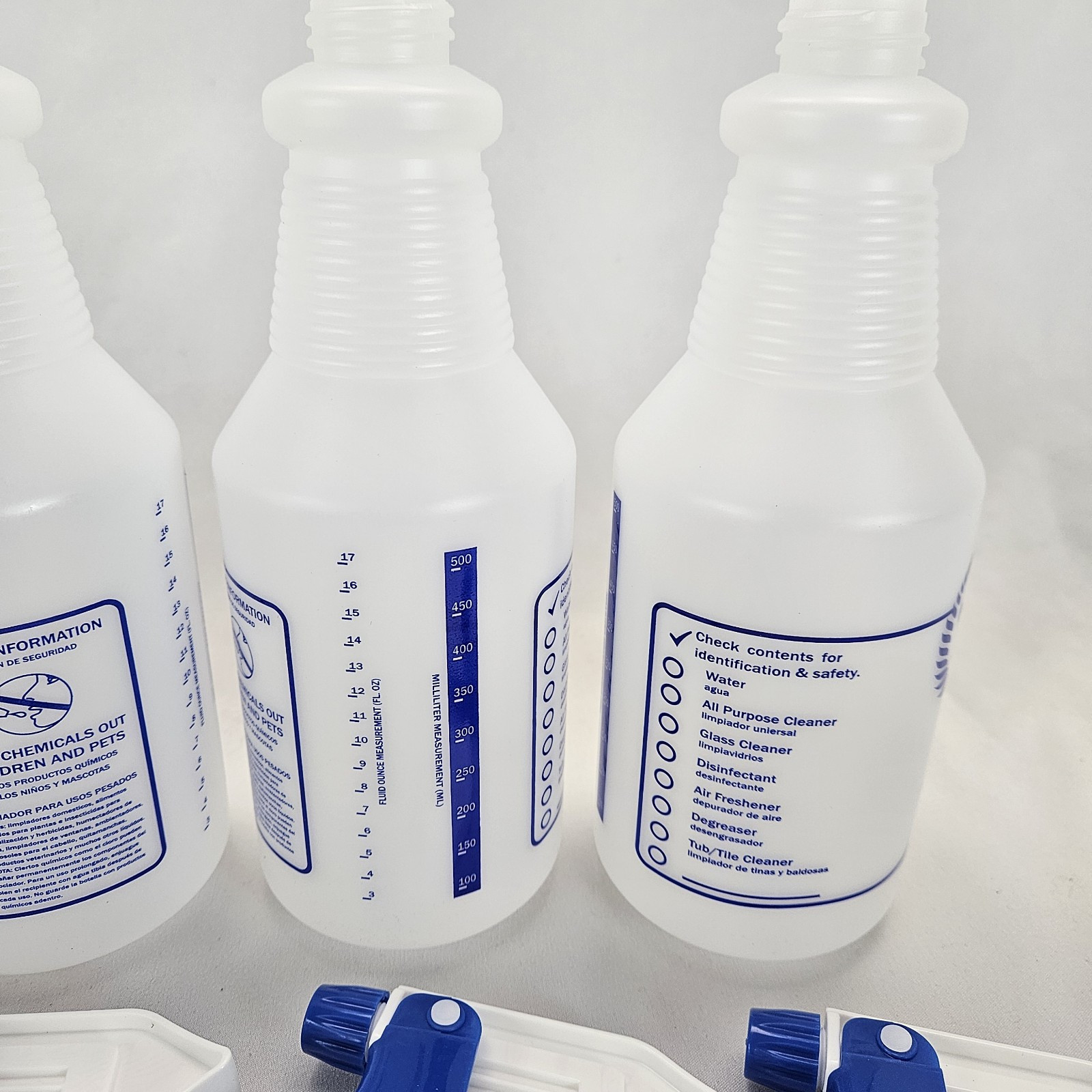Plastic Spray Bottles 4 Pack 24 Oz All-Purpose Sprayer for Cleaning Solutions…