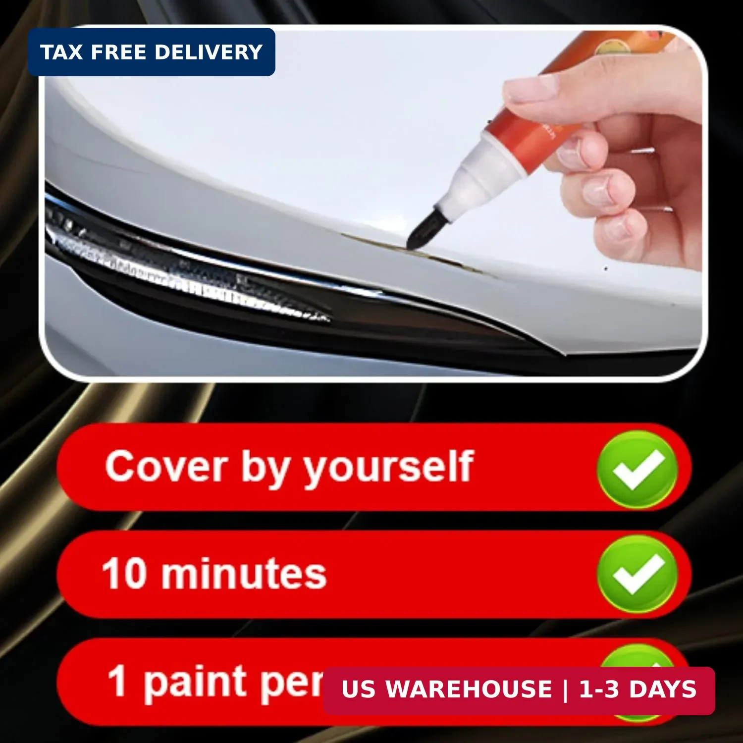 Car Scratch Remover Pen, 2Pcs Magic Car Paint Scratch Repair Pen Professional Re