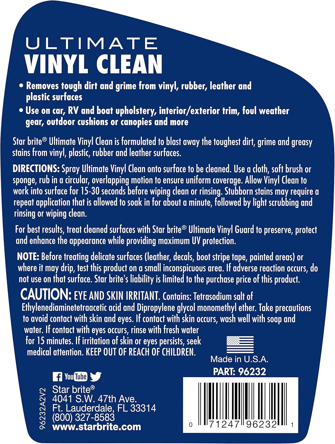 STAR BRITE Ultimate Vinyl Clean Spray – Multi-Surface Cleaner for Auto, RV, Home