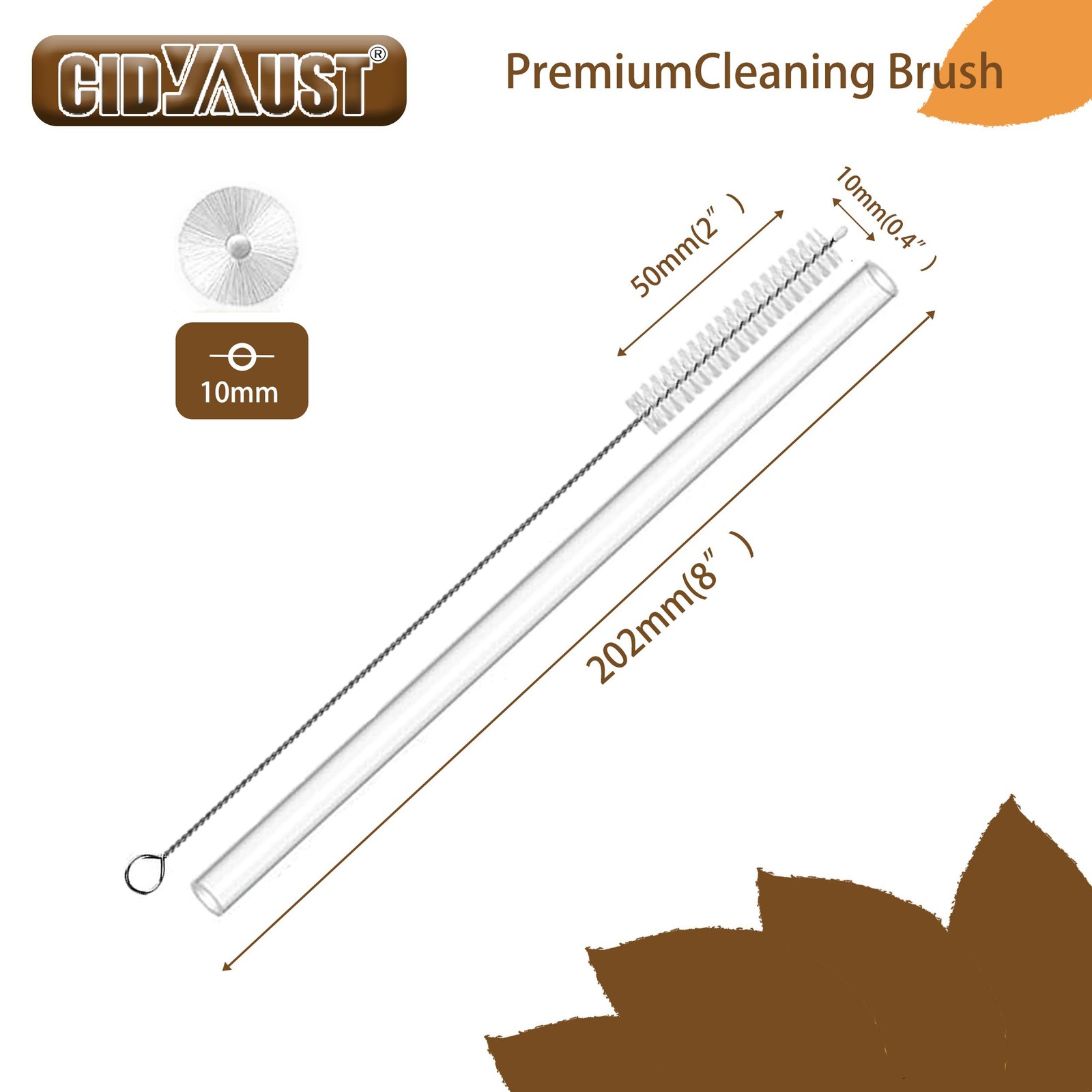 Straw Cleaner Brush with 304 Stainless Steel and Nylon Bristles, Straw Brush …