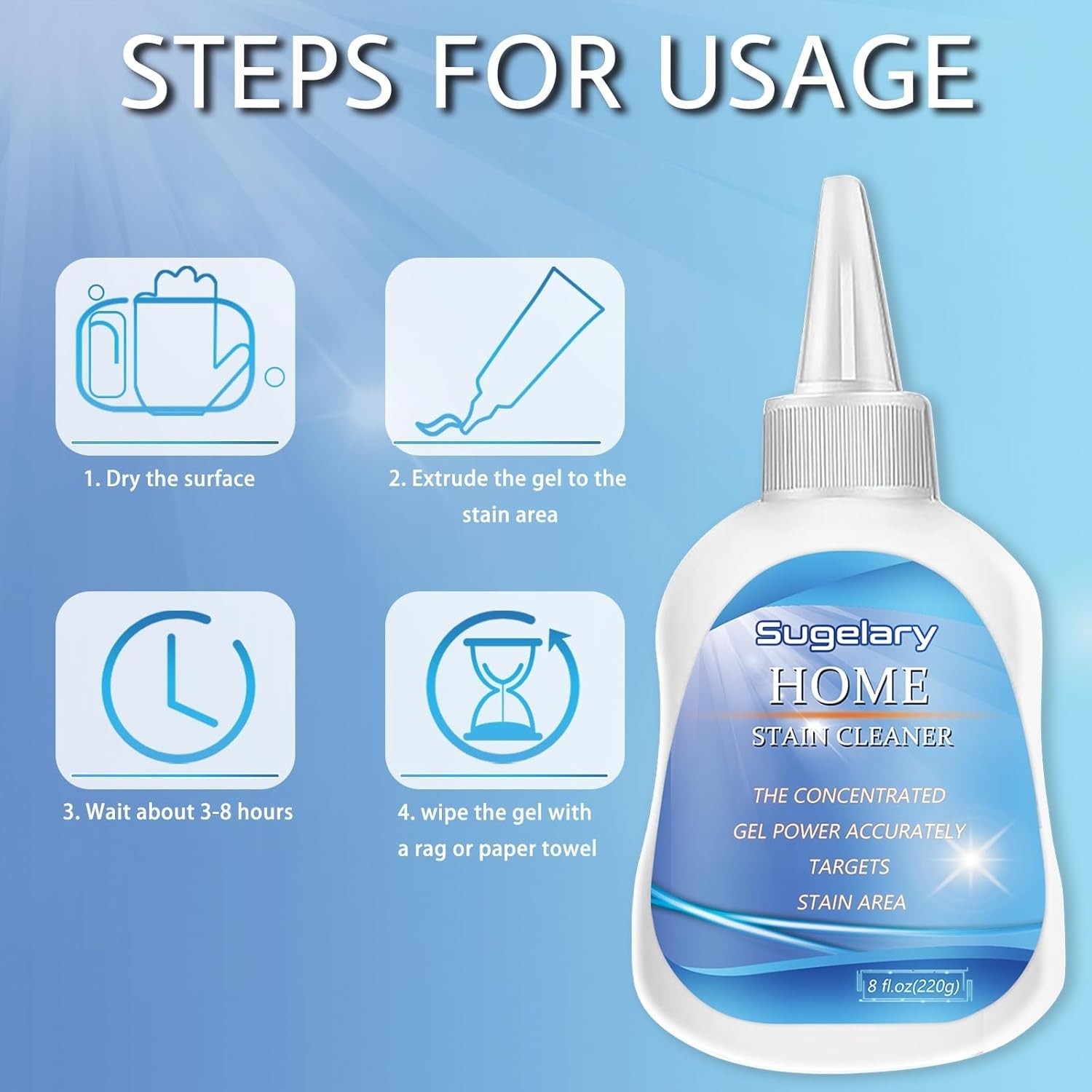 Versatile Unscented Gel for Mold Stain Removal on Multiple Surfaces – 8 Fl Oz