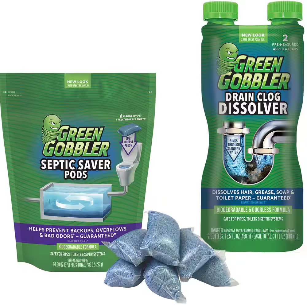 31 Oz. Drain and Toilet Clog Dissolver with Septic Tank Treatment Pods Drain Cle