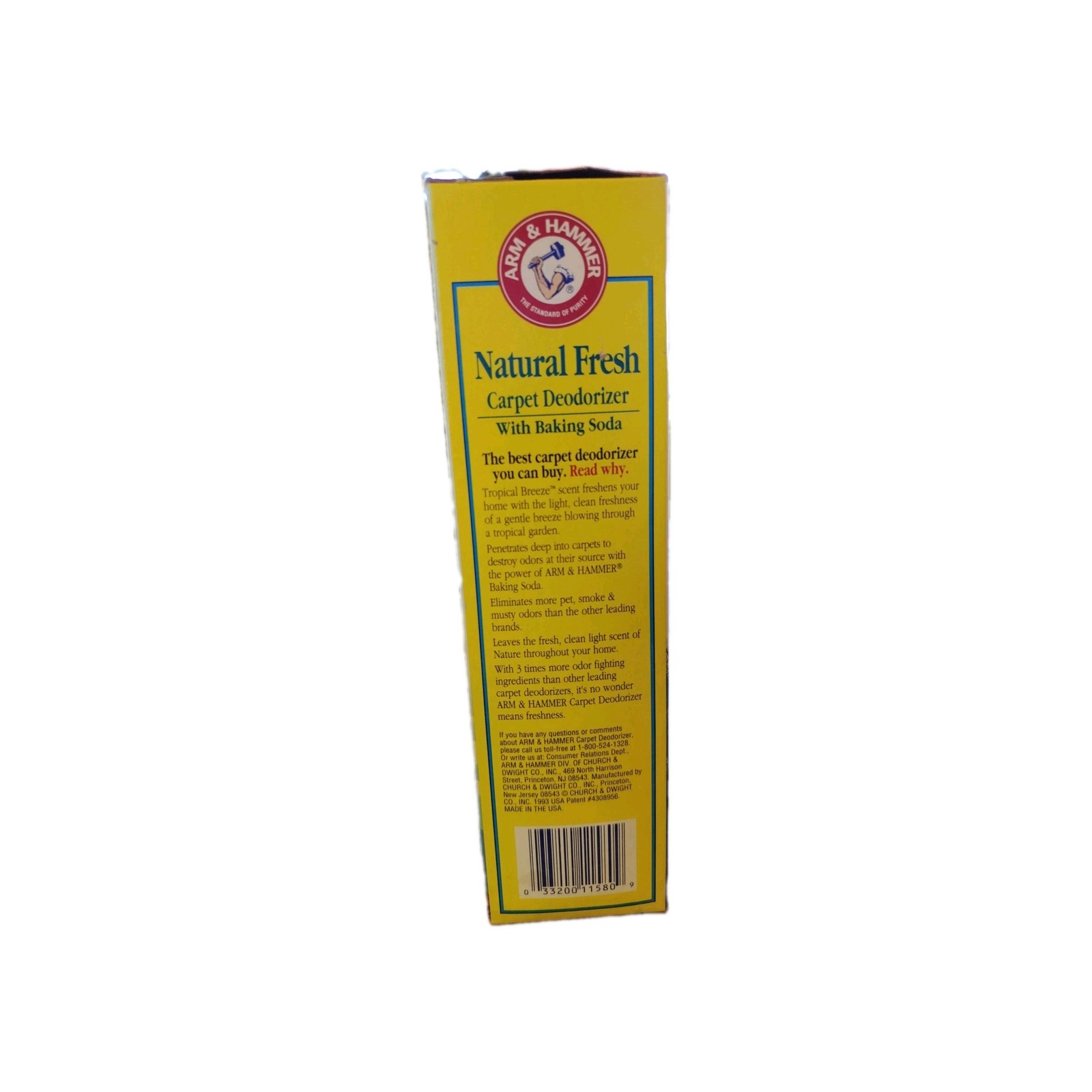 Vtg 1993 Arm Hammer Carpet Deodorizer Natural Fresh TROPICAL BREEZE 36oz USA NEW