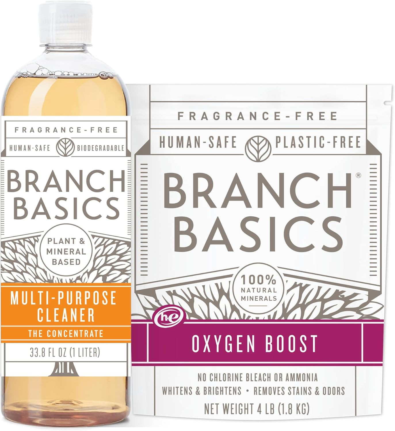 Branch Basics Concentrate (33.8 oz) + Oxygen Boost (4 lbs) | Multi-Surface All P