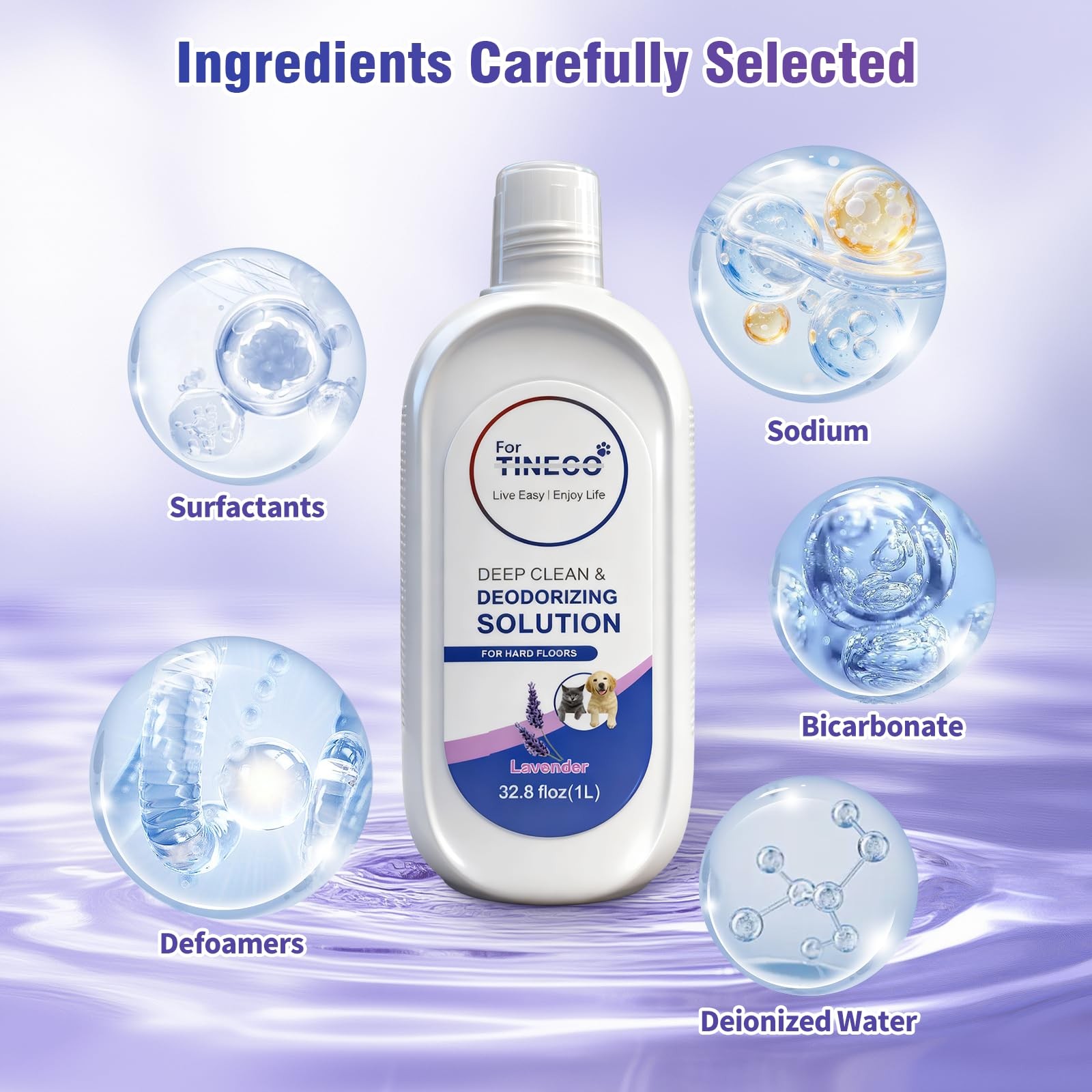 1L Floor Lavender Cleaning Solution 1 Bottles Refill, with Tineco All Series …