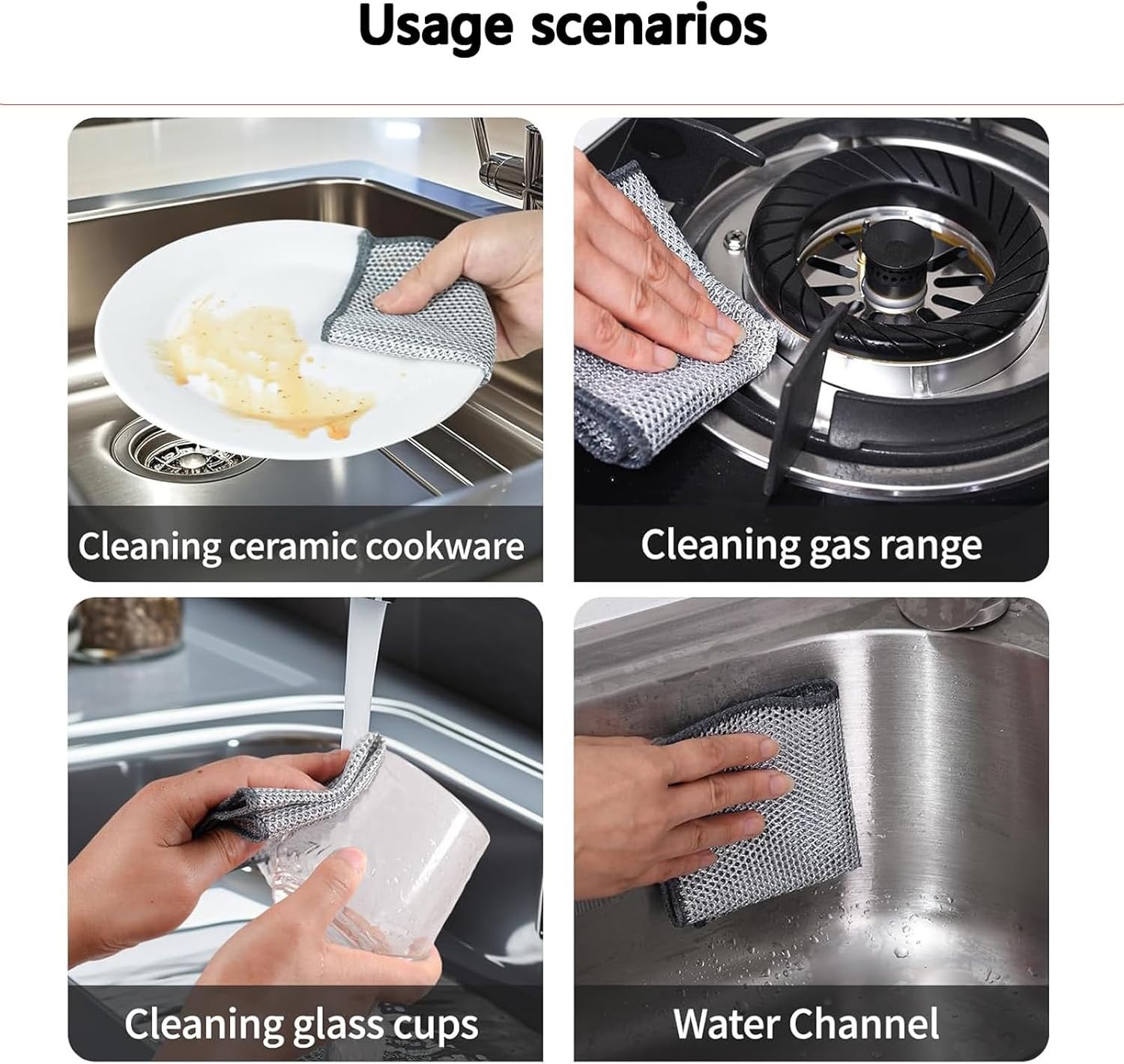 Odor-Free 3-Layer Stainless Steel Scouring Pad – 6PCS, For Effortless Cleaning