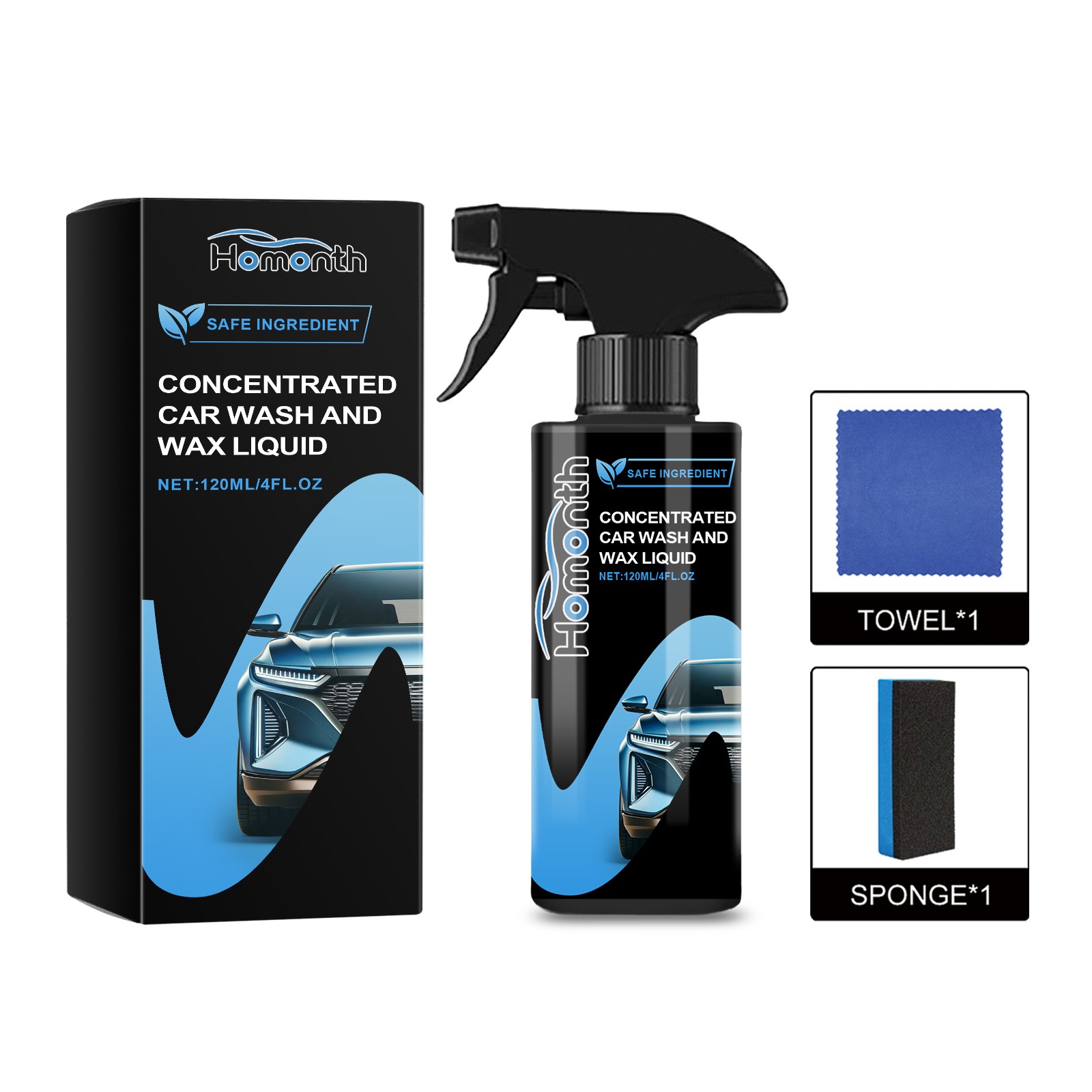 Car Detailing Kit Scratch Remover Hydrophobic Cleaner Water Spot Wax Spray