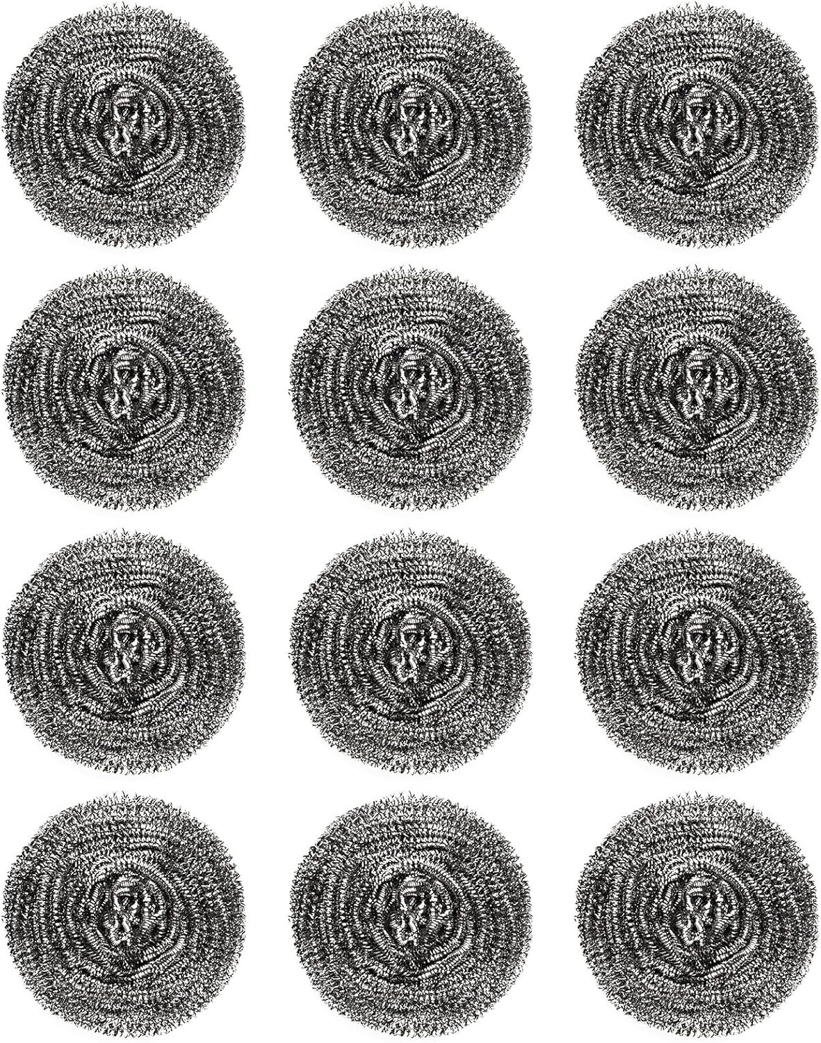 12 Pcs Stainless Steel Wool Scrubber, Steel Wool Soap Pads, Steel Wool Scrubber