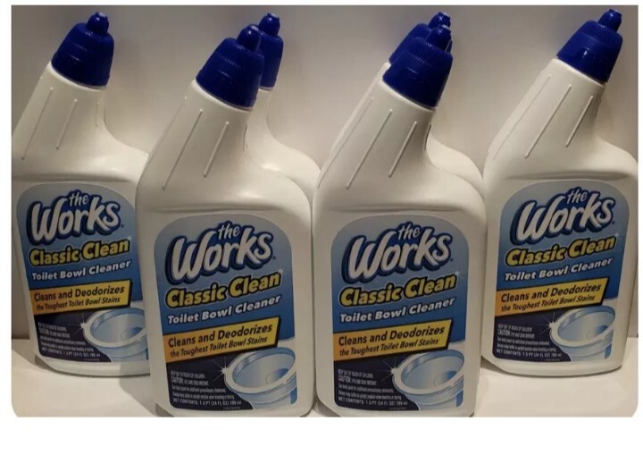 Lot Of 6 Toilet Bowl Cleaner The Works 24 fl oz x 6 Bottles Fast Shipping