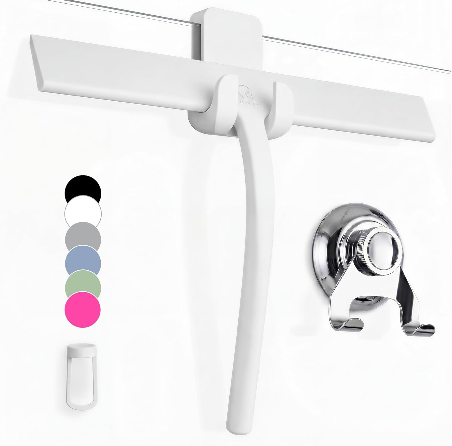 GÜTEWERK Silicone Shower Squeegee for Glass Doors & Mirrors with Stainless Steel