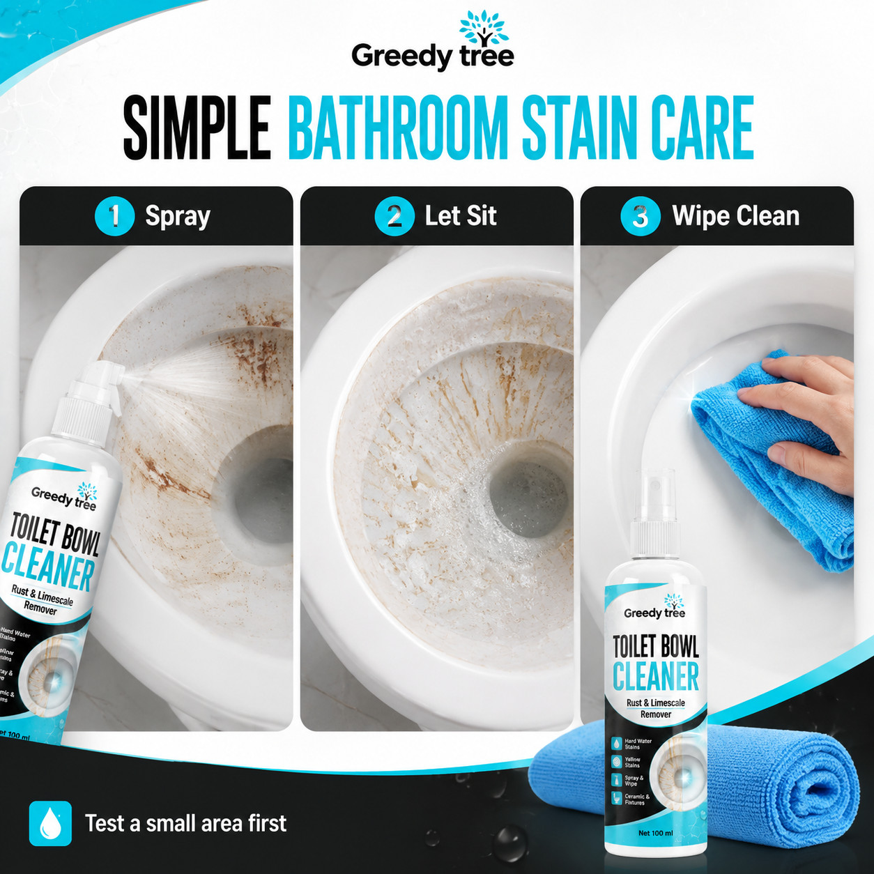 Limescale Remover Spray for Toilet Sink Faucet and Tub Water Spots
