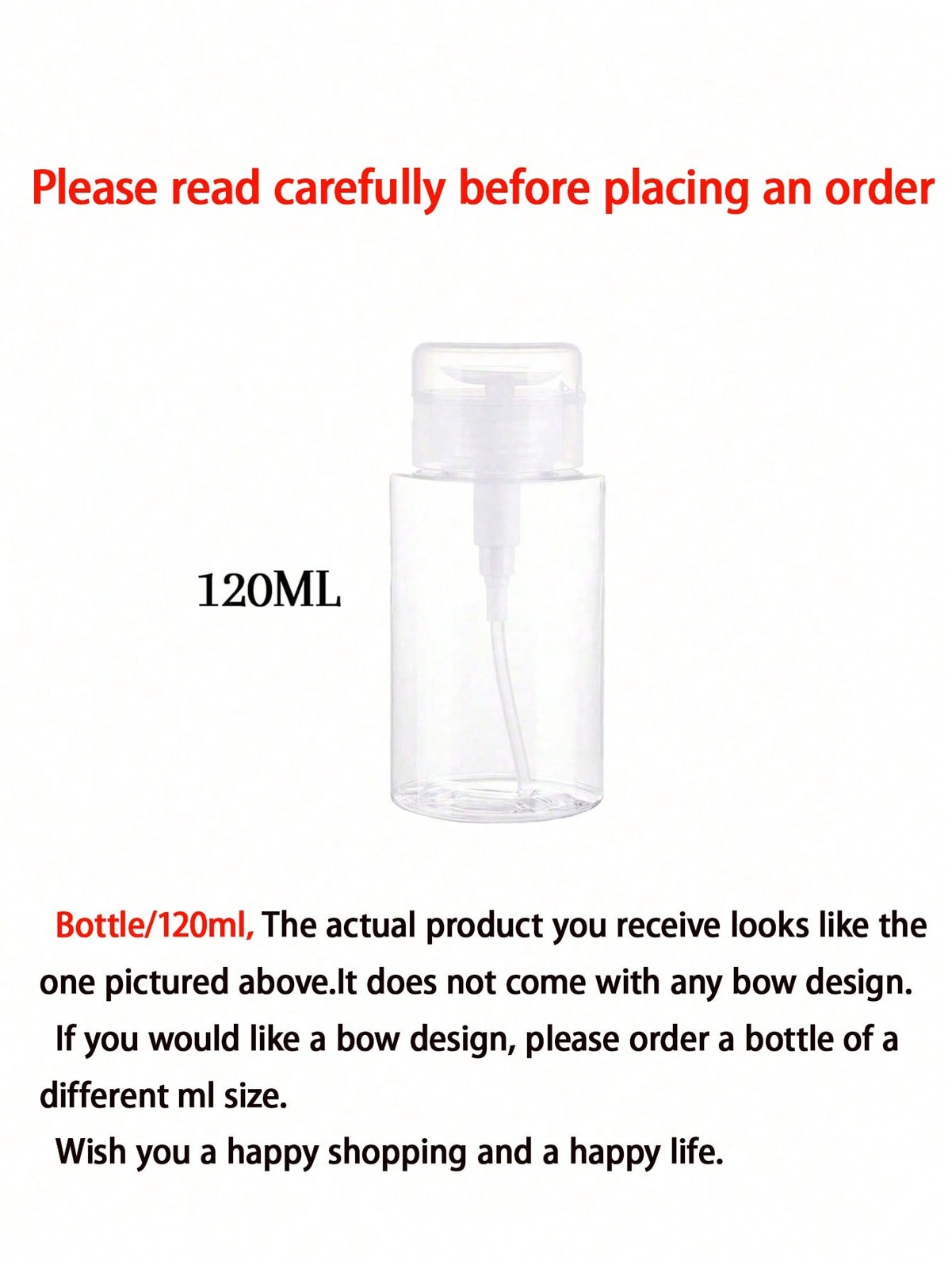 Clear PET Refillable Travel Bottle No Pattern 120ML Pump Dispenser For Toner