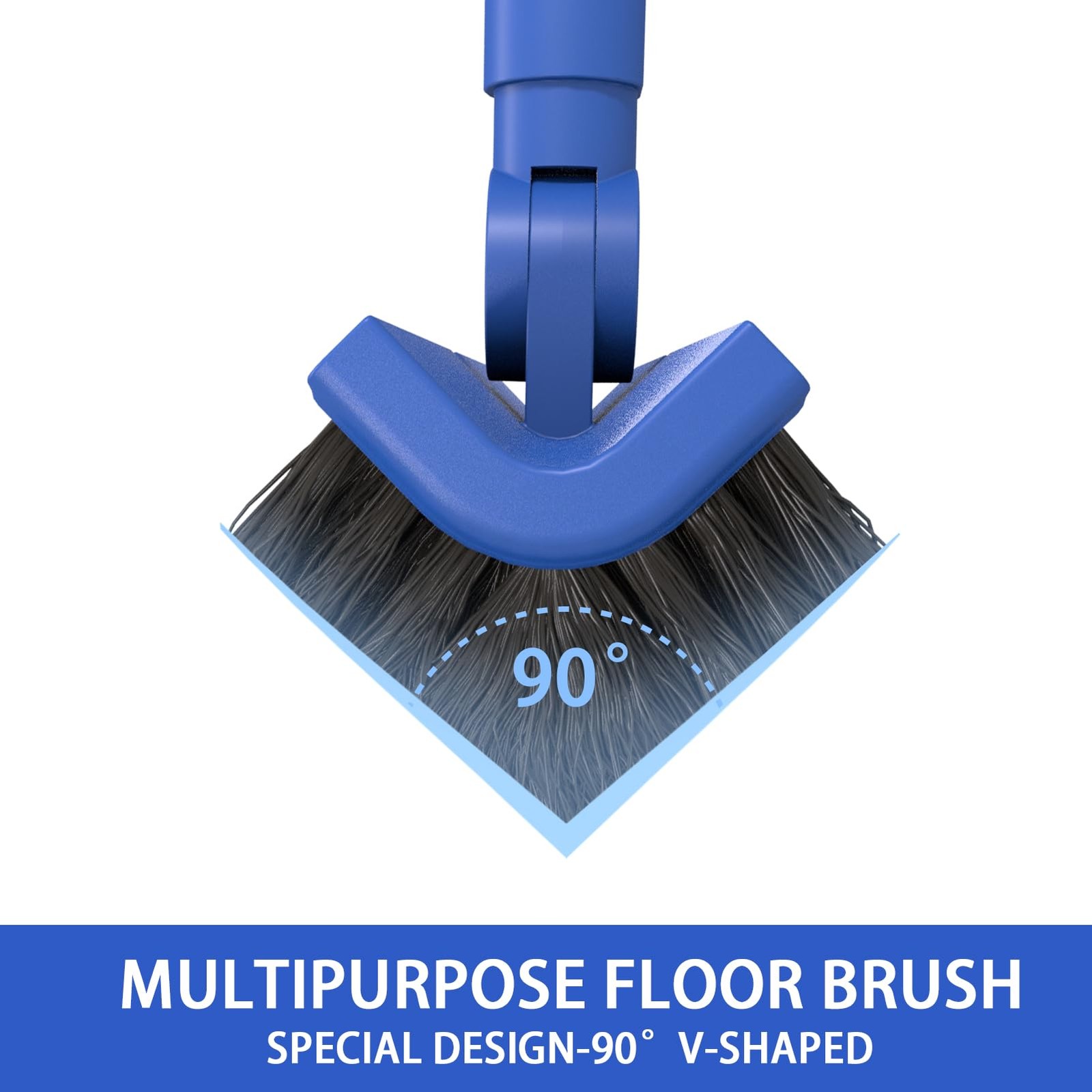 Floor Scrubber Grout Brush with 16.92IN Large Floor Squeegee, V-Shaped Scrub …