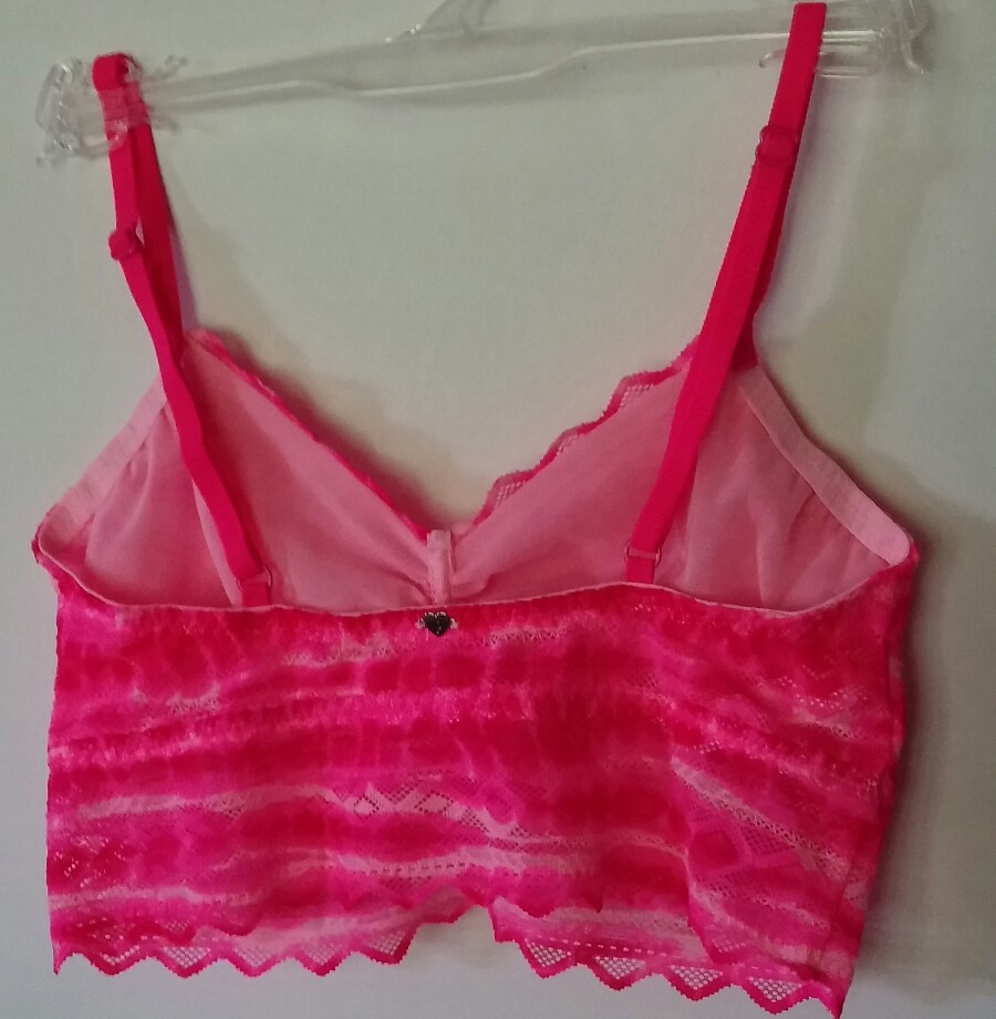 VICTORIA’S SECRET PINK LACE BRALETTE PINK SIZE XS WASH WARM TUMBLE DRY LOW VGC