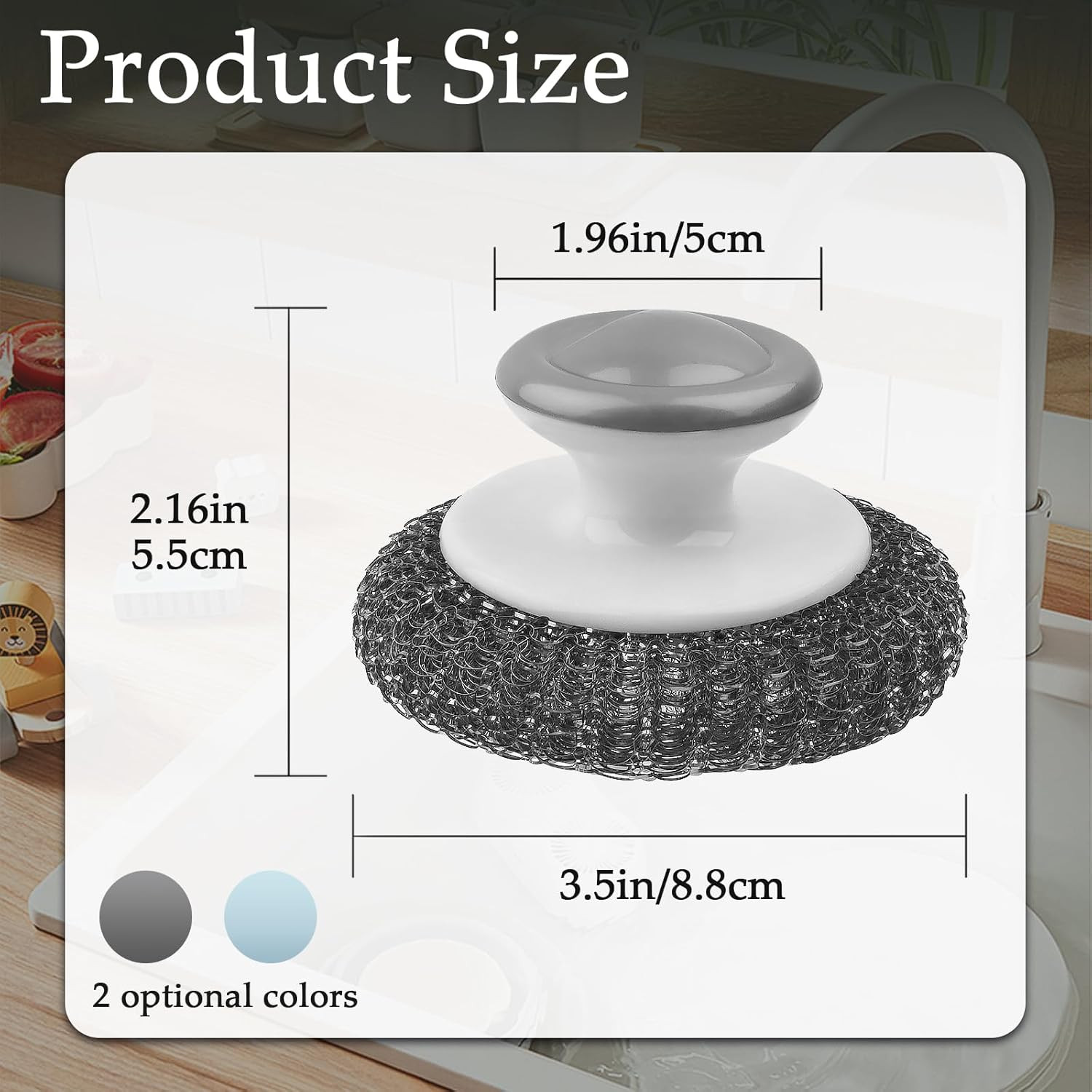 2 Pack Stainless Steel Wool Scrubber, Scrubbing Scouring Pad, Steel Wool Scrubbe