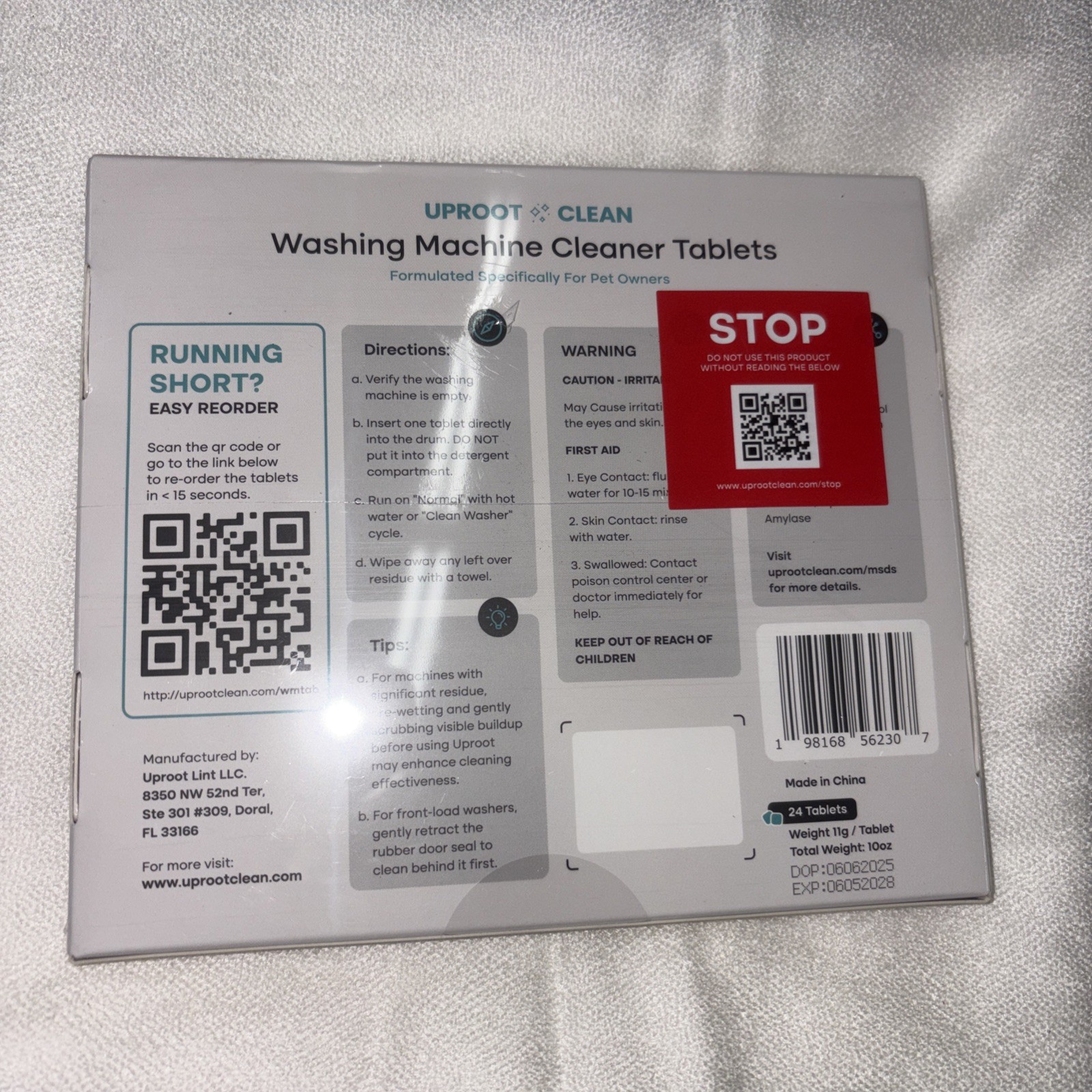 Uproot Clean Washing Machine Cleaner Pro Tablets 24 Pack Pet Owners New-07