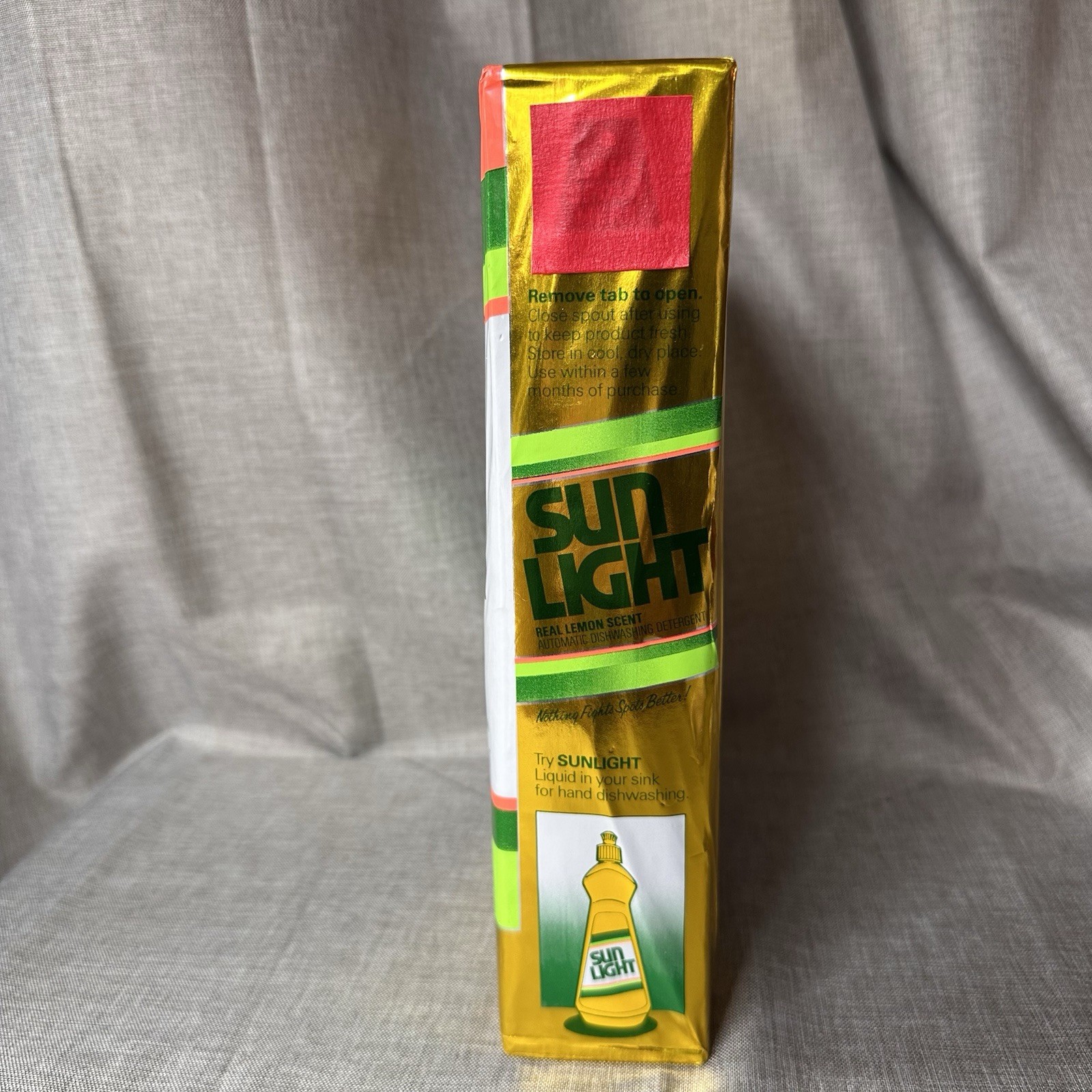 New King Size Vintage Sun Light Automatic Dishwasher Detergent 50 Oz 1987 Prop