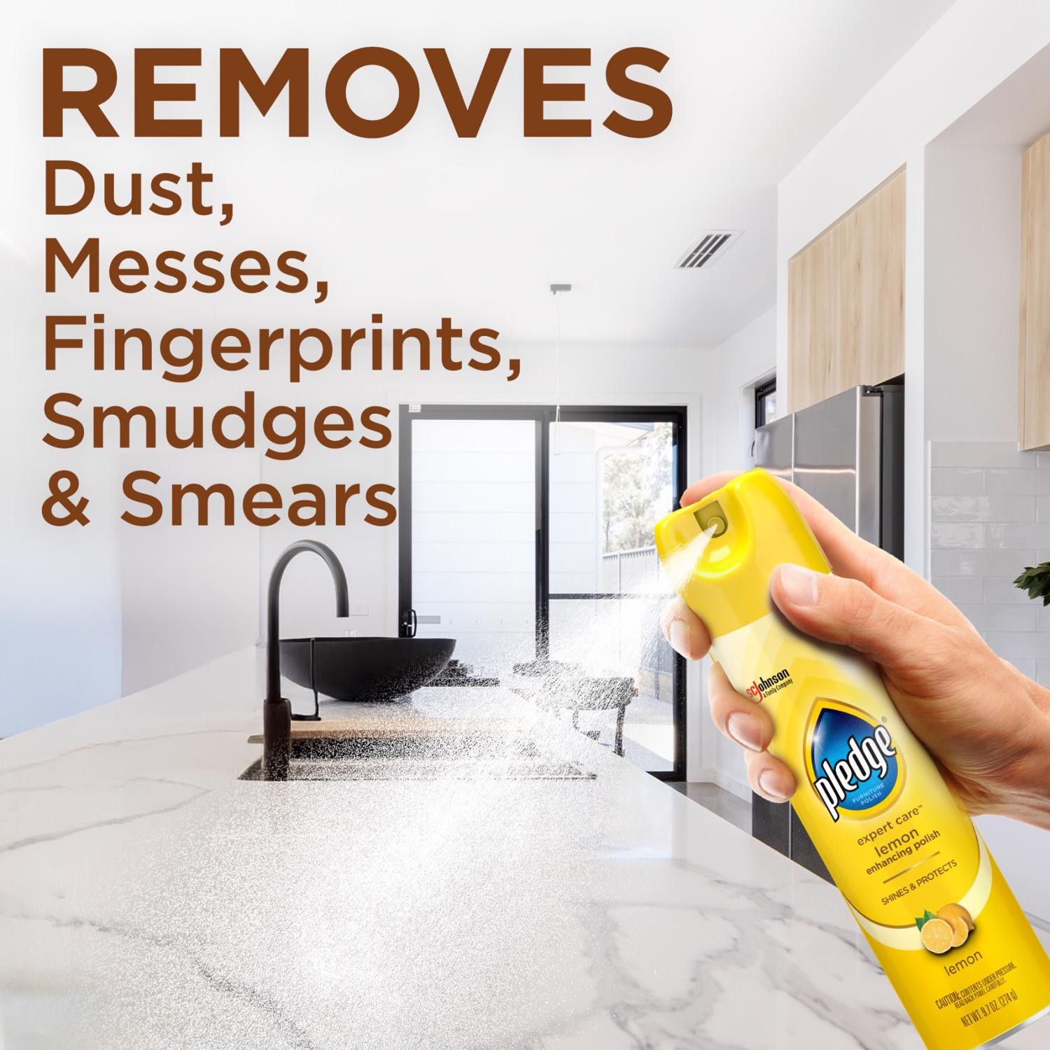 Pledge Lemon Scent Furniture Polish 9.7 oz Spray (Pack of 6)